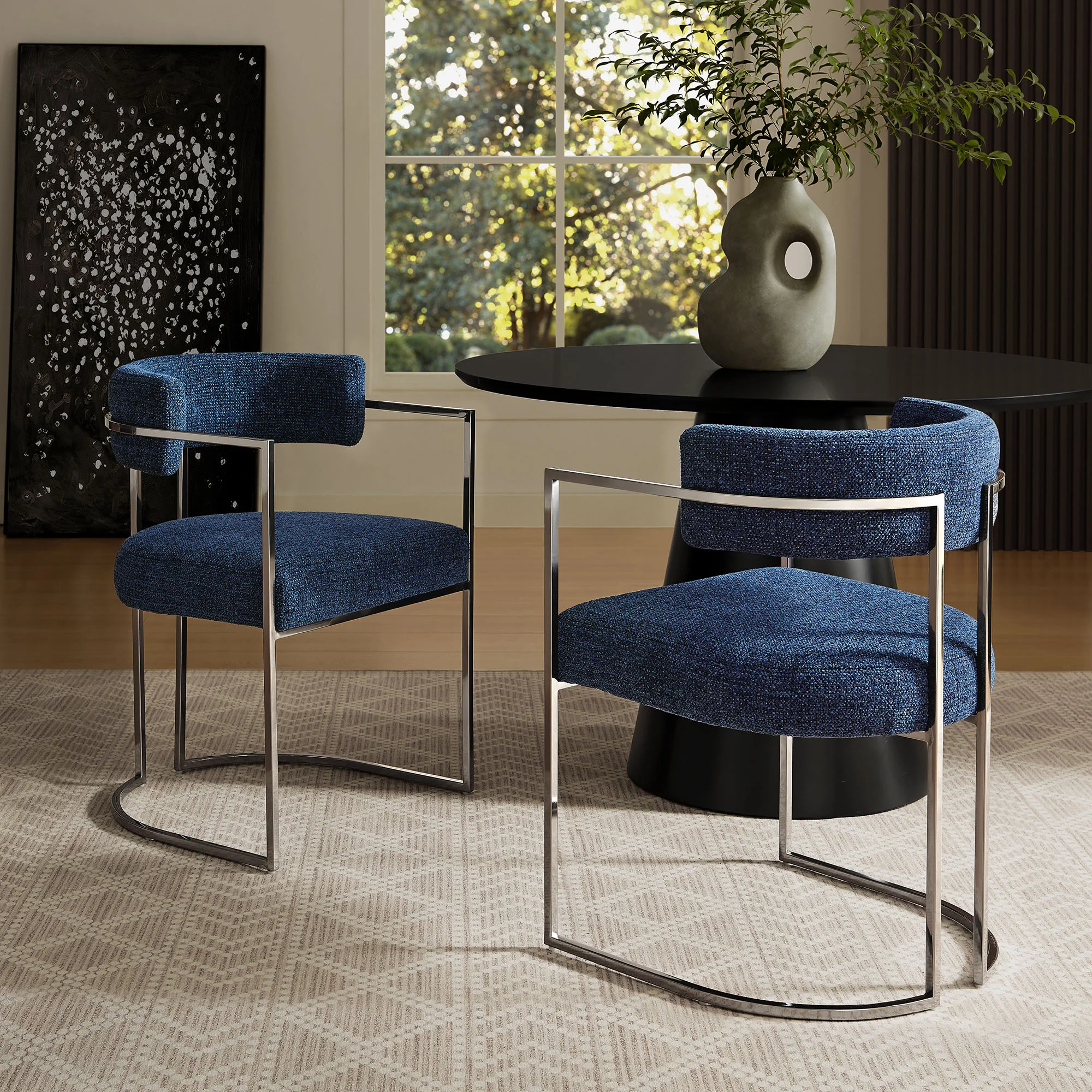 Huron Curved Back Fabric and Metal Dining Accent Chair by Modway - Image 27