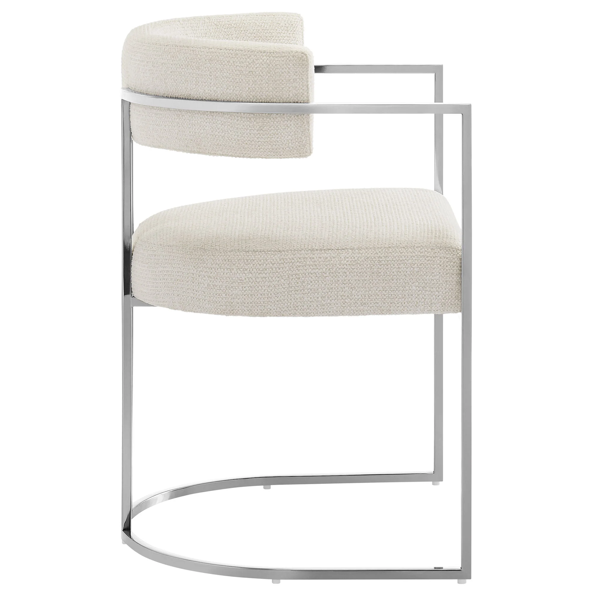Huron Curved Back Fabric and Metal Dining Accent Chair by Modway - Image 3