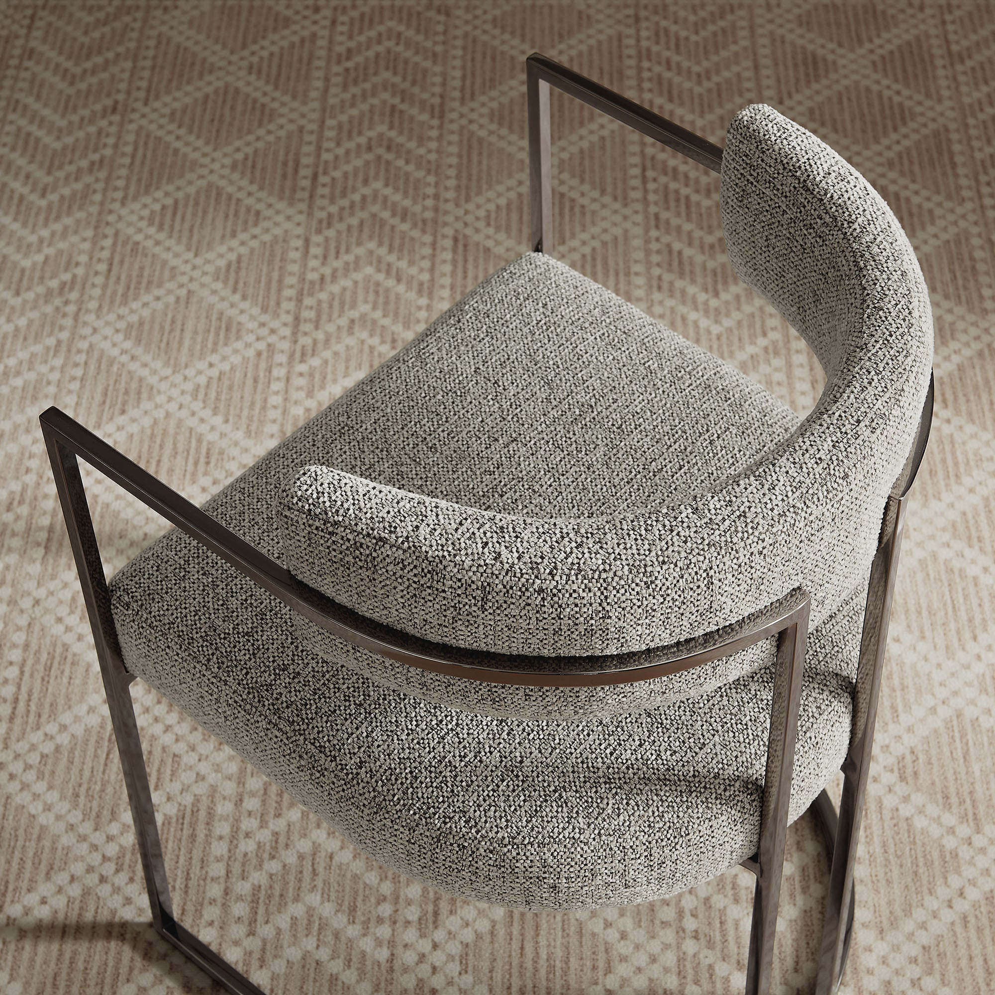 Huron Curved Back Fabric and Metal Dining Accent Chair by Modway - Image 36