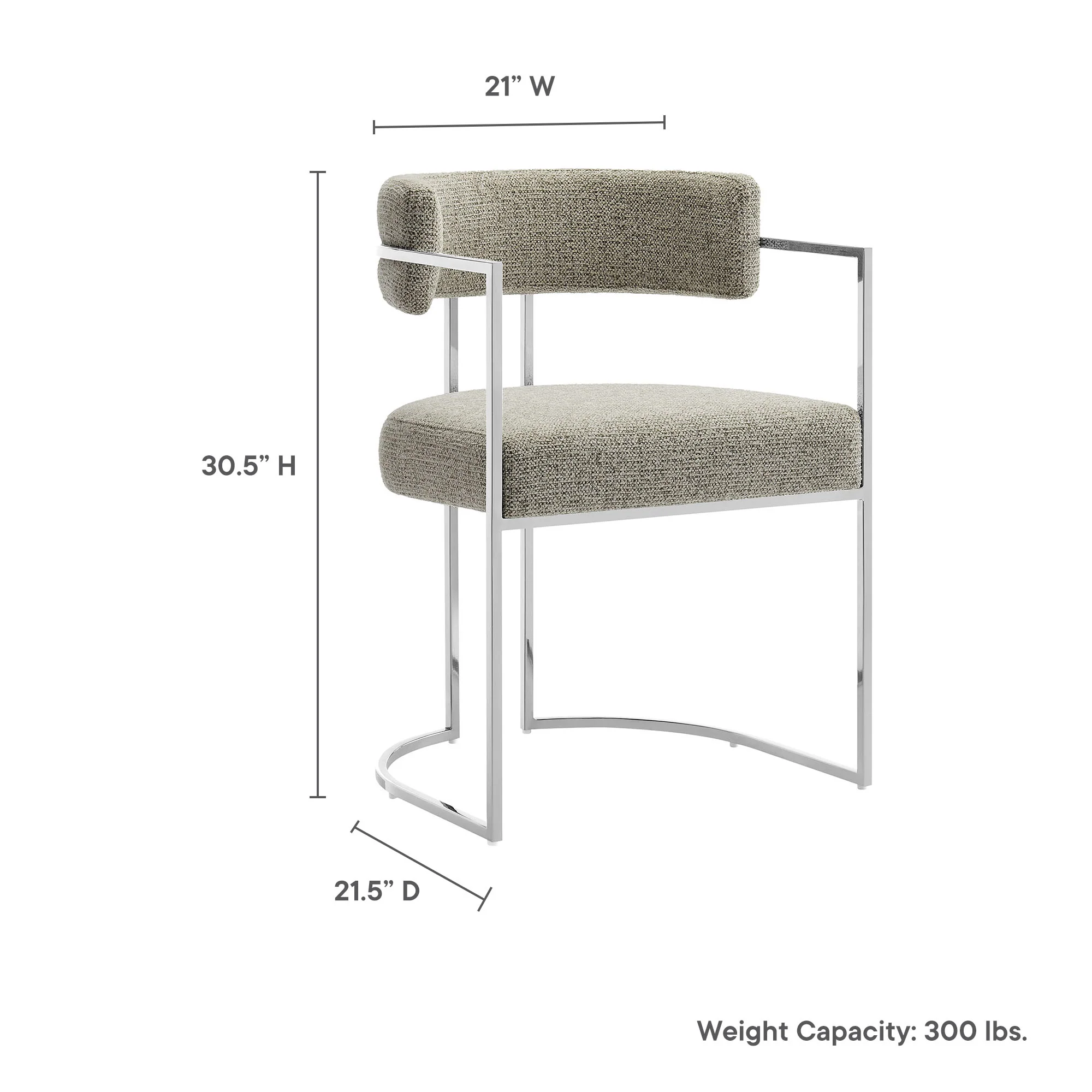 Huron Curved Back Fabric and Metal Dining Accent Chair by Modway - Image 39