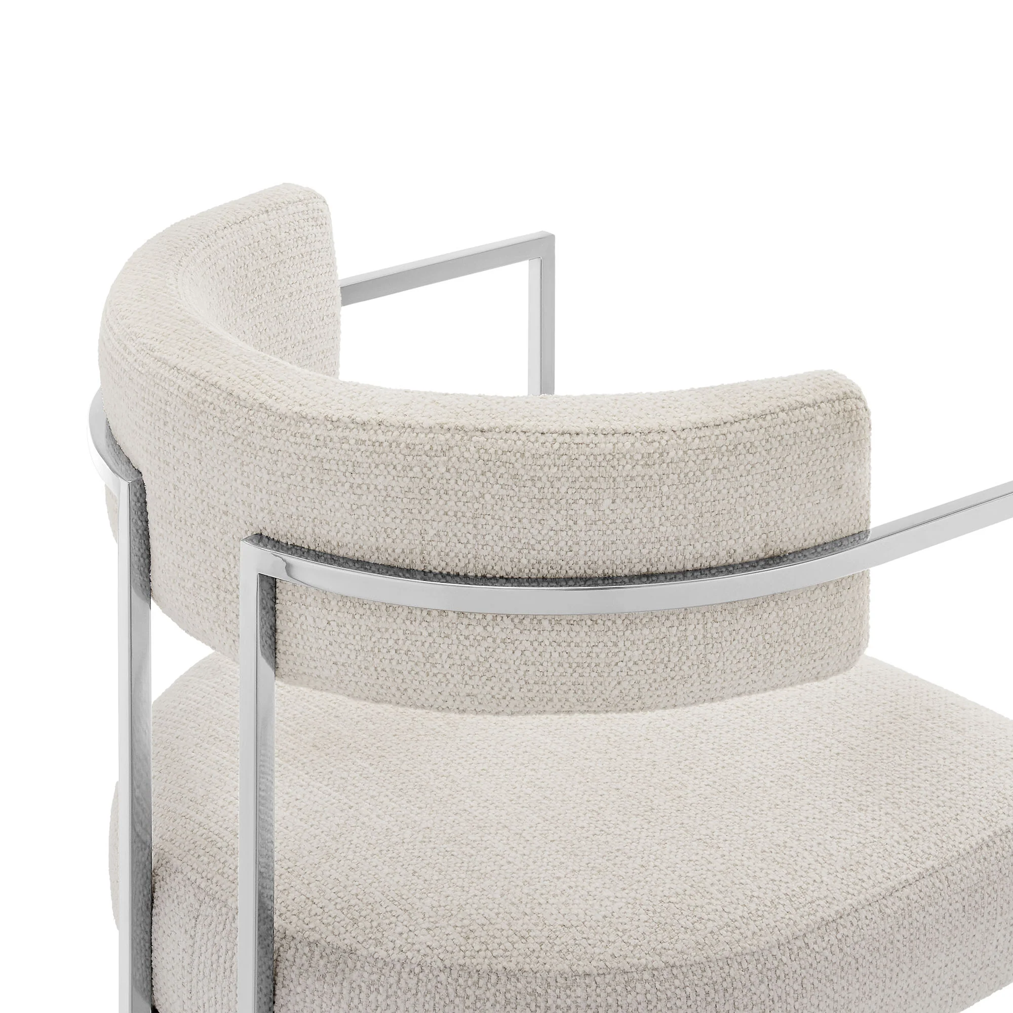 Huron Curved Back Fabric and Metal Dining Accent Chair by Modway - Image 6