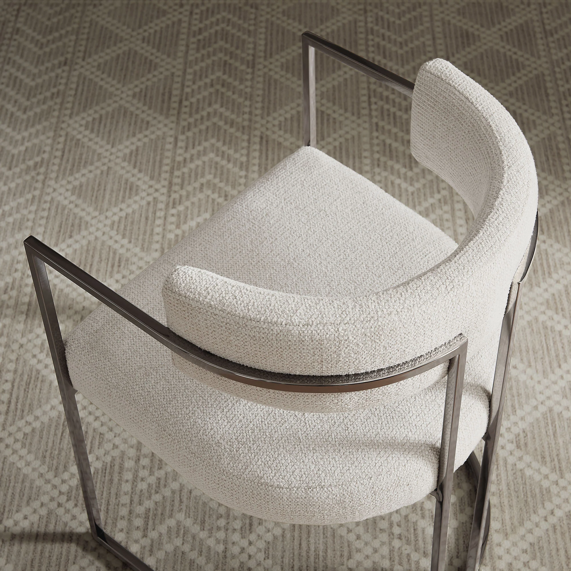 Huron Curved Back Fabric and Metal Dining Accent Chair by Modway - Image 7