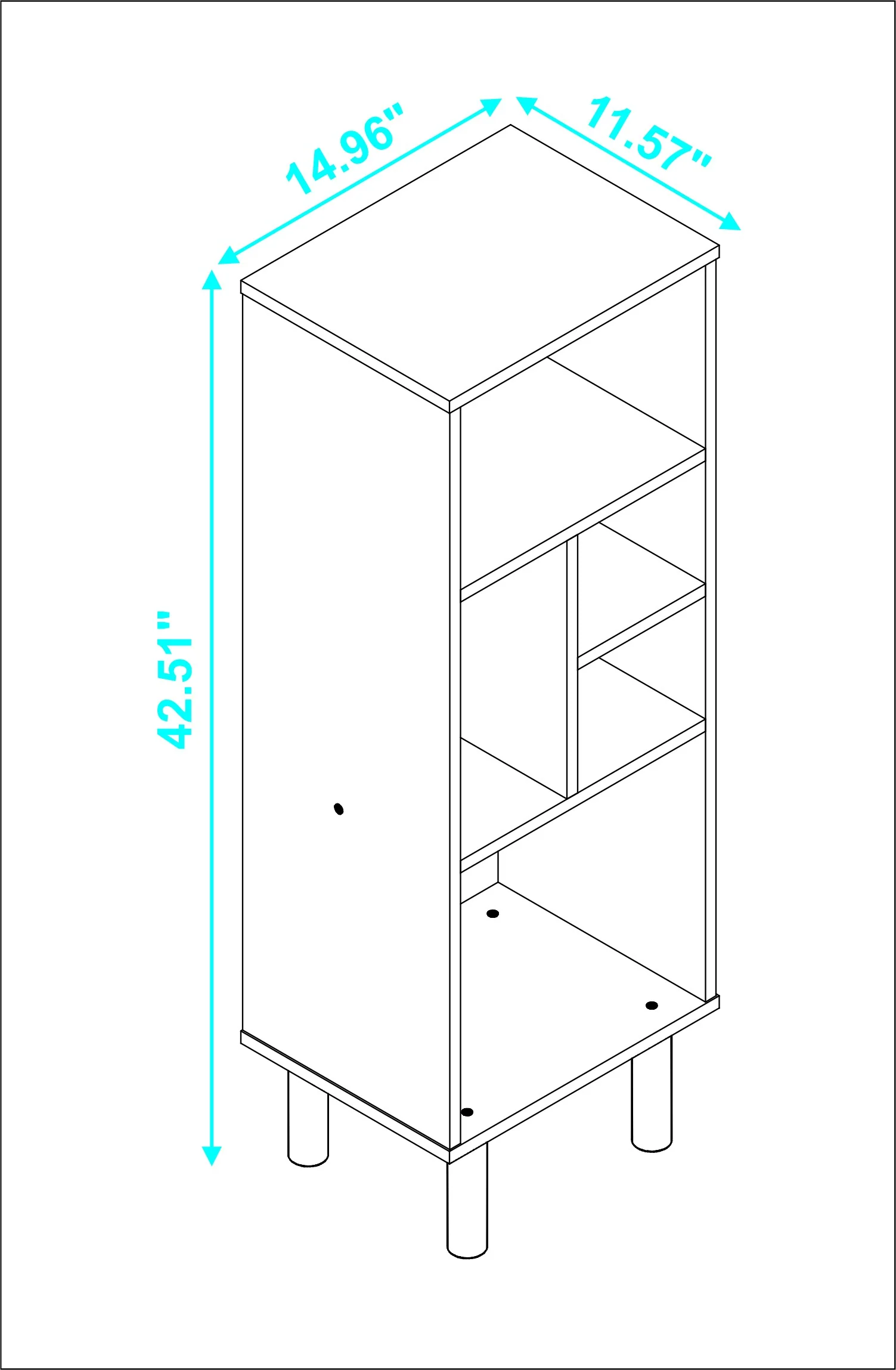 Iko 43" White Modern Abstract Open Shelving Unit By Homeroots - Image 4