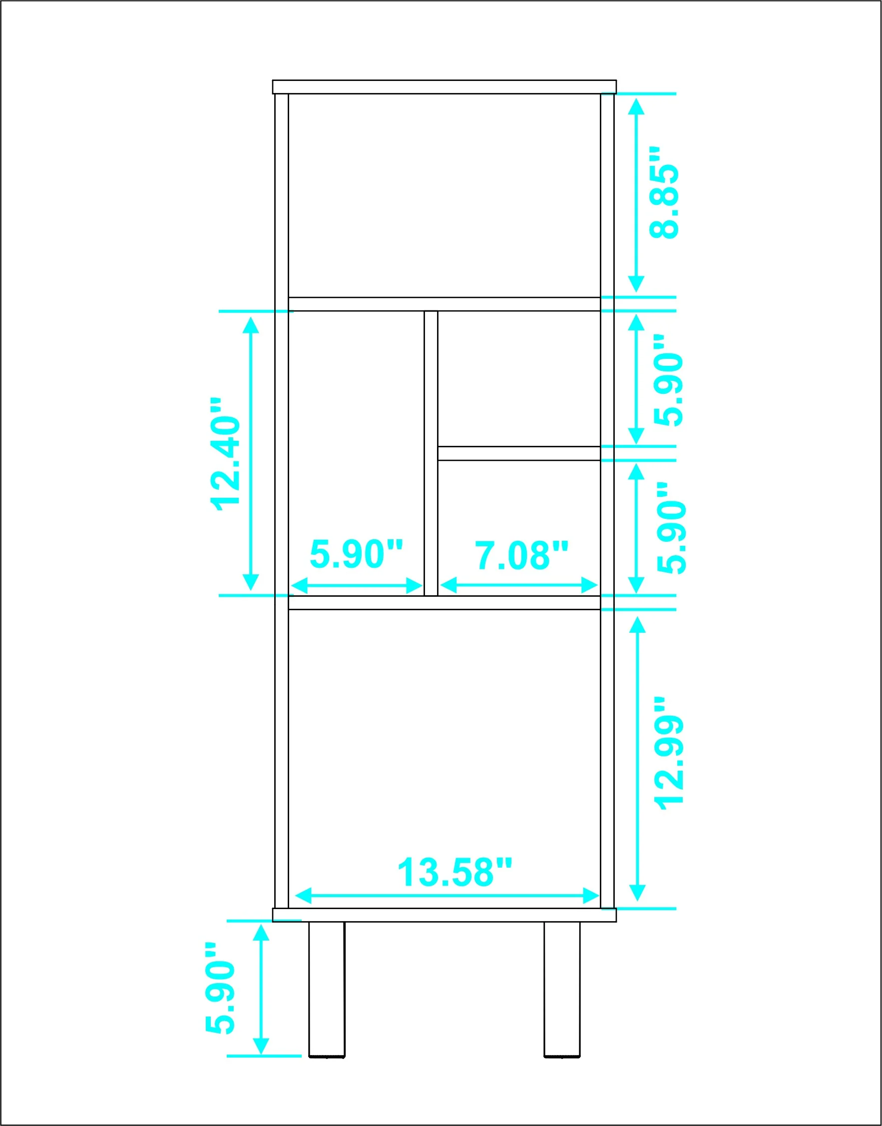 Iko 43" White Modern Abstract Open Shelving Unit By Homeroots - Image 5