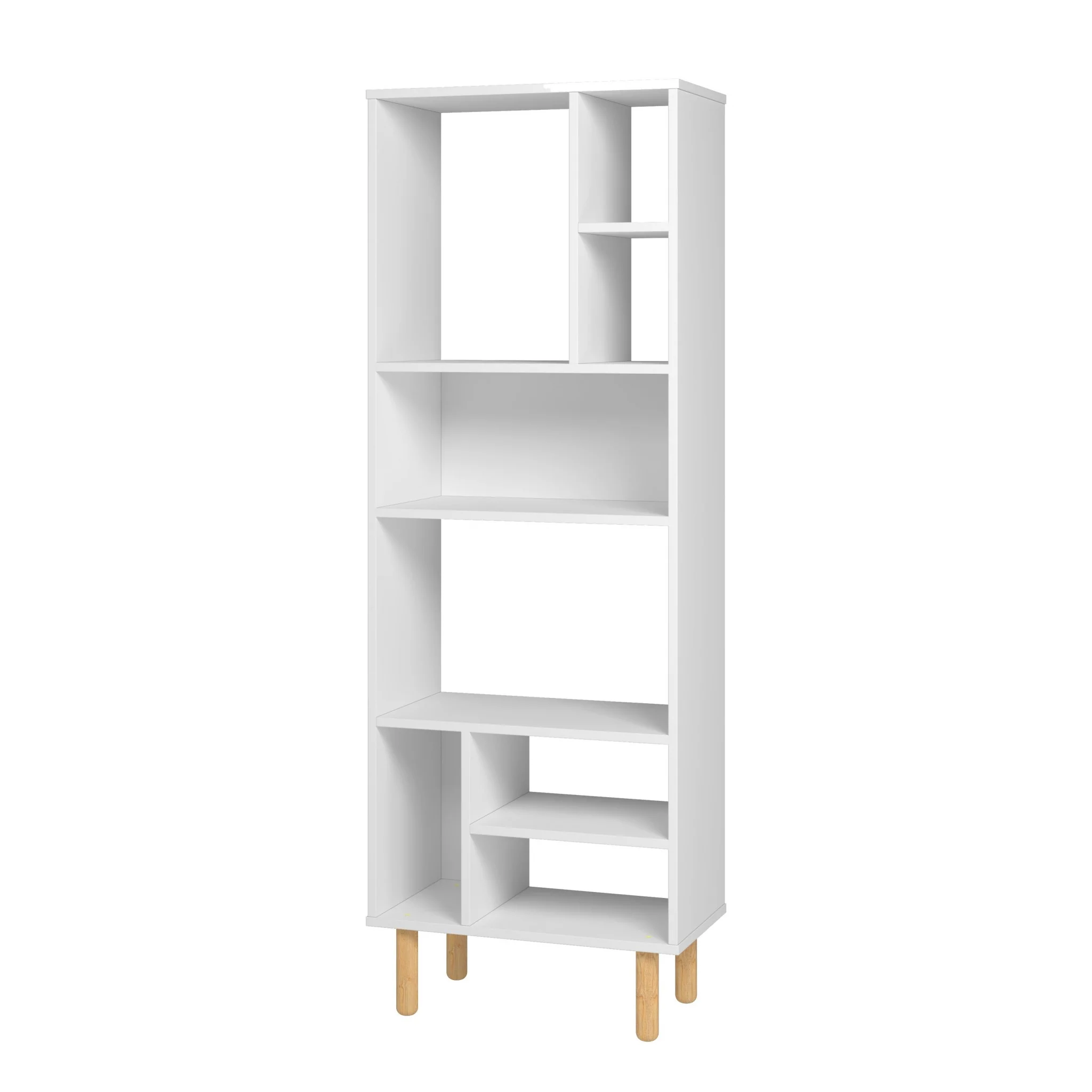 Iko 60" White Modern Abstract Open Shelving Unit By Homeroots - Image 2
