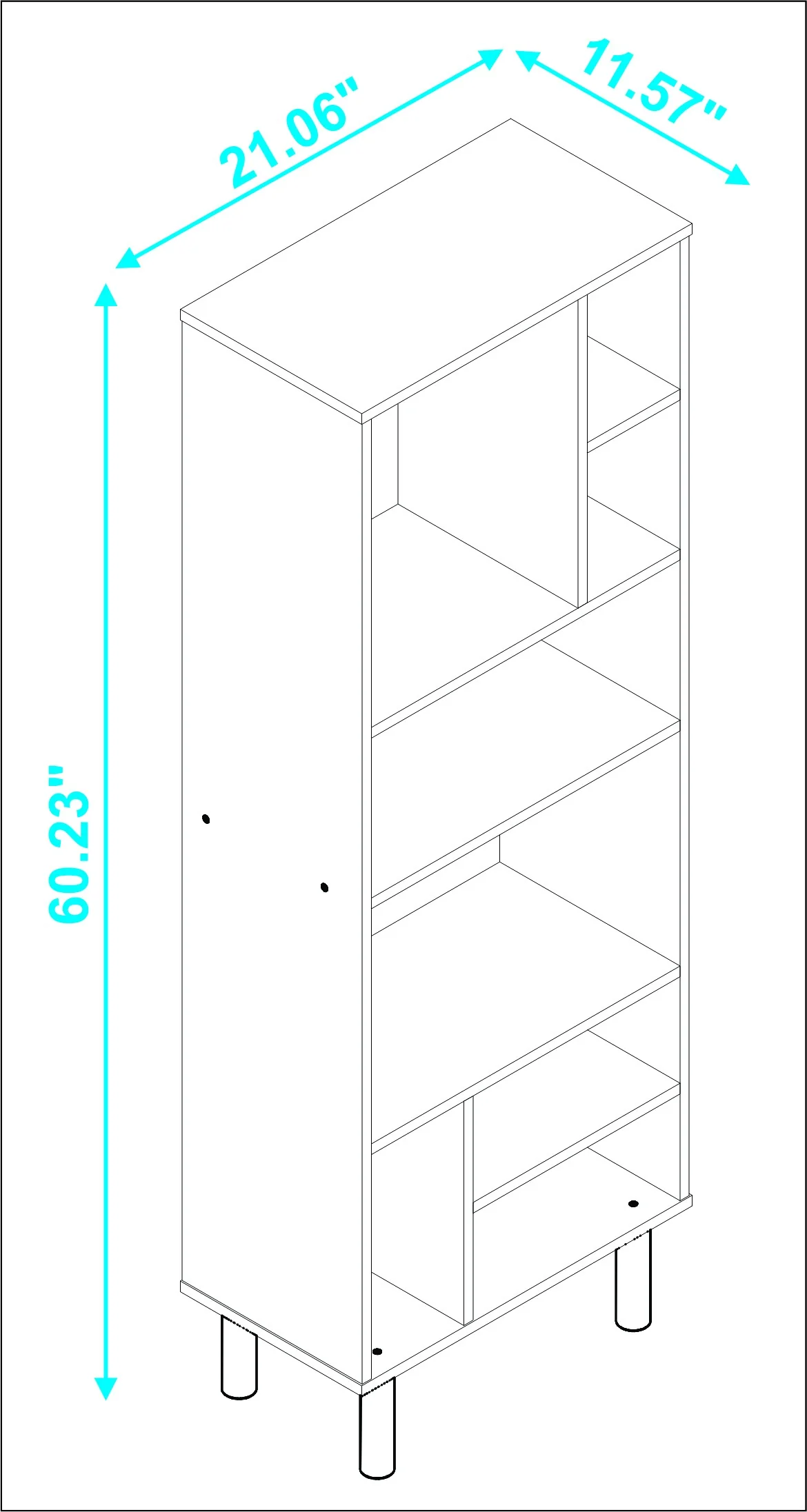 Iko 60" White Modern Abstract Open Shelving Unit By Homeroots - Image 4