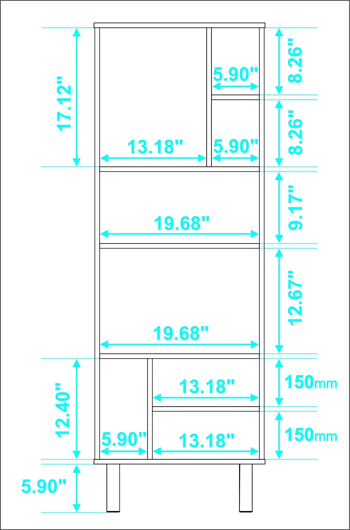 Iko 60" White Modern Abstract Open Shelving Unit By Homeroots - Image 5
