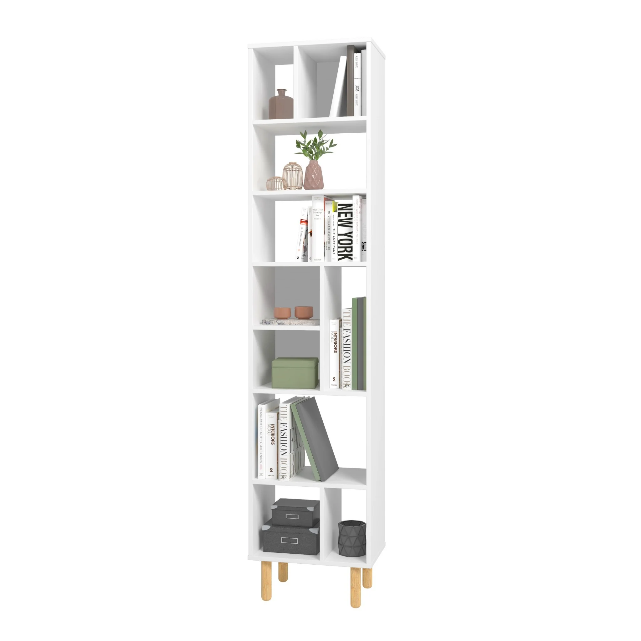 Iko 78" White Modern Abstract Open Shelving Unit By Homeroots - Image 3