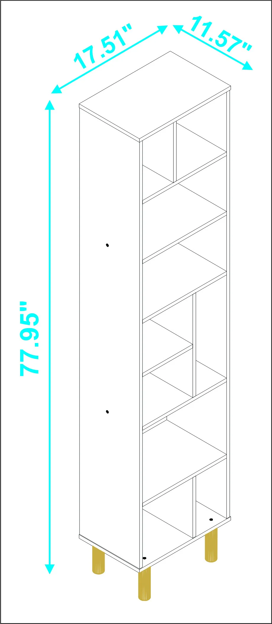 Iko 78" White Modern Abstract Open Shelving Unit By Homeroots - Image 4