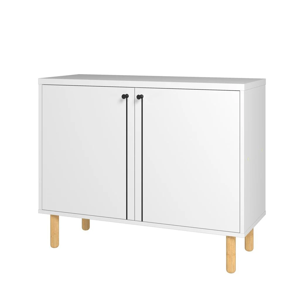 Iko White Modern Sideboard Double Door Cabinet By Homeroots - Image 2