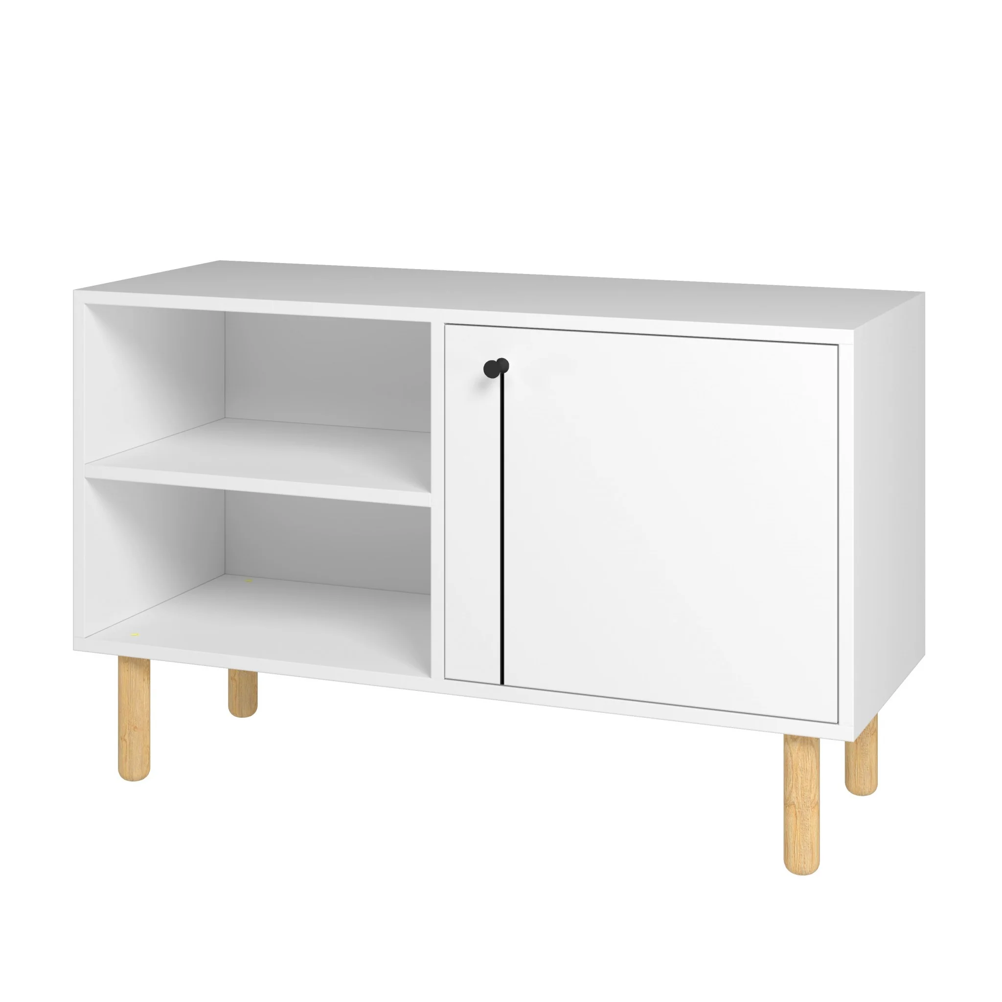 Iko White Modern Sideboard Open Cubbie Cabinet By Homeroots - Image 2