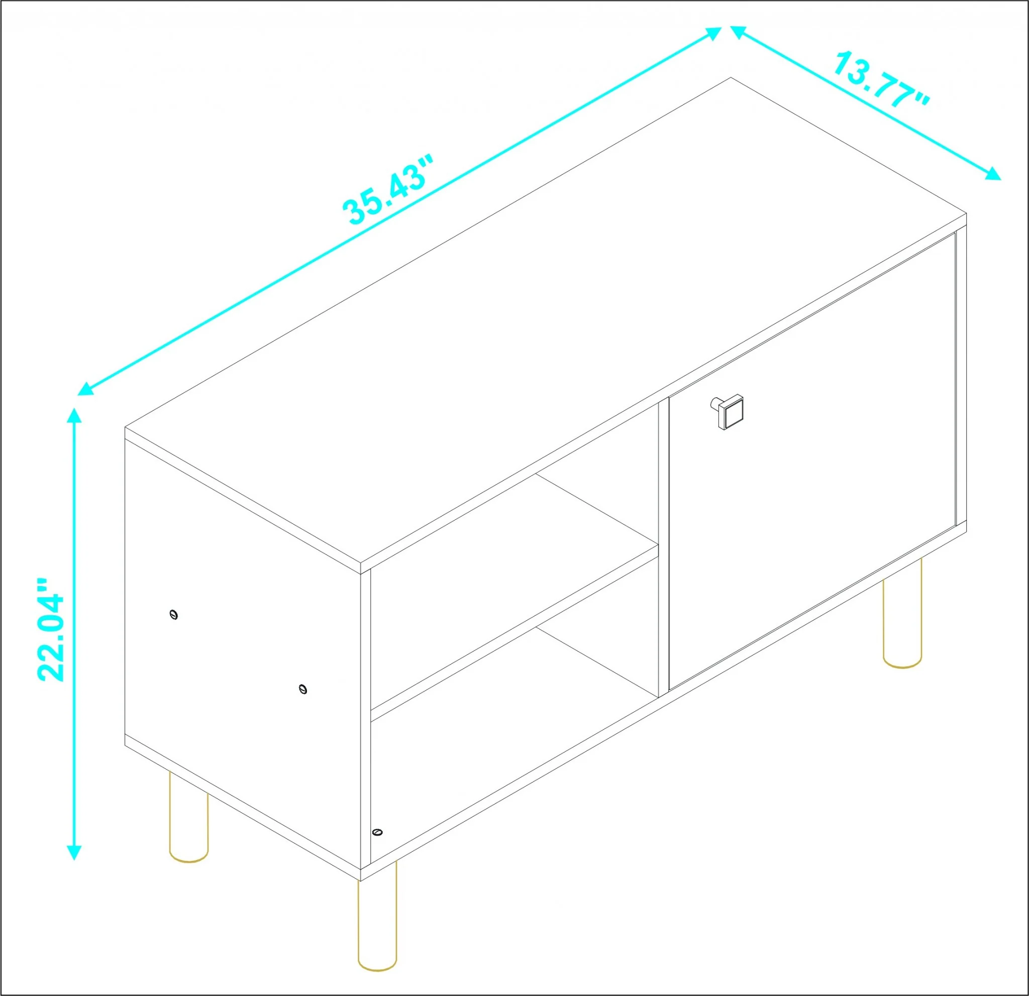 Iko White Modern Sideboard Open Cubbie Cabinet By Homeroots - Image 4