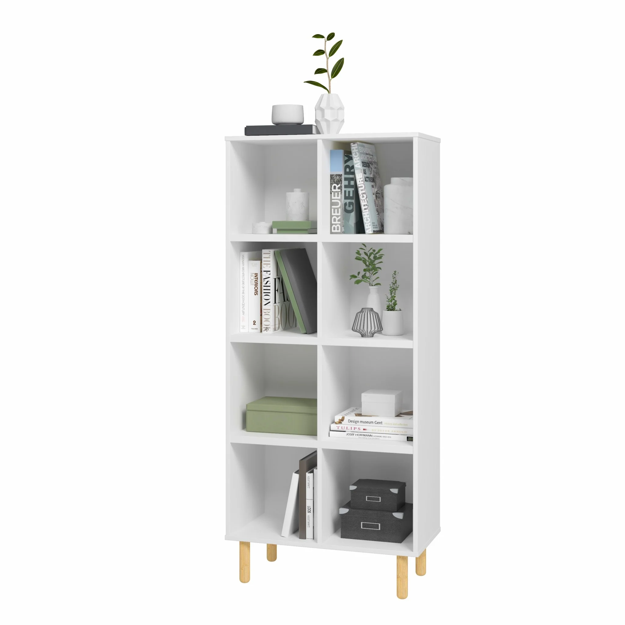 Iko White Tall Vertical Eight Cubbie Shelving Unit By Homeroots - Image 3