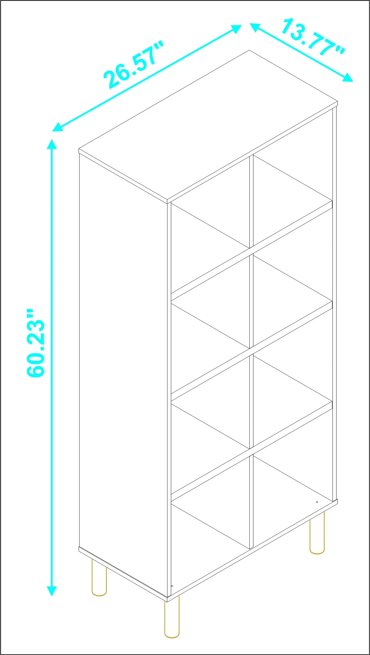 Iko White Tall Vertical Eight Cubbie Shelving Unit By Homeroots - Image 4