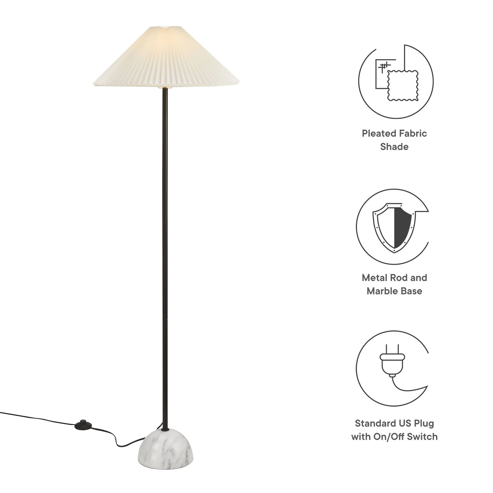 Illusion Marble Dome Floor Lamp by Modway - Image 8
