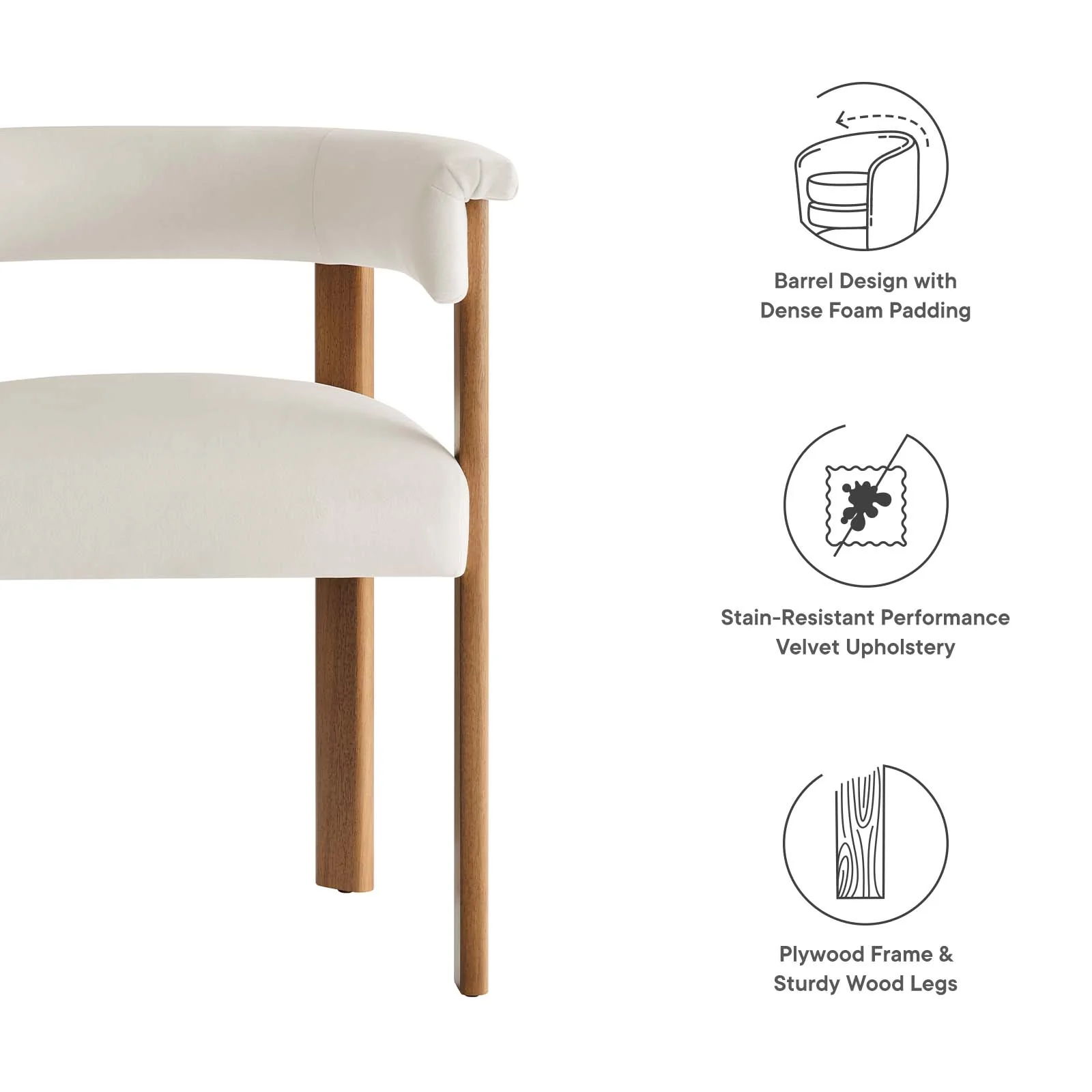 Imogen Performance Velvet Barrel Dining Chairs - Set of 2 By Modway - EEI-6775 - Image 10