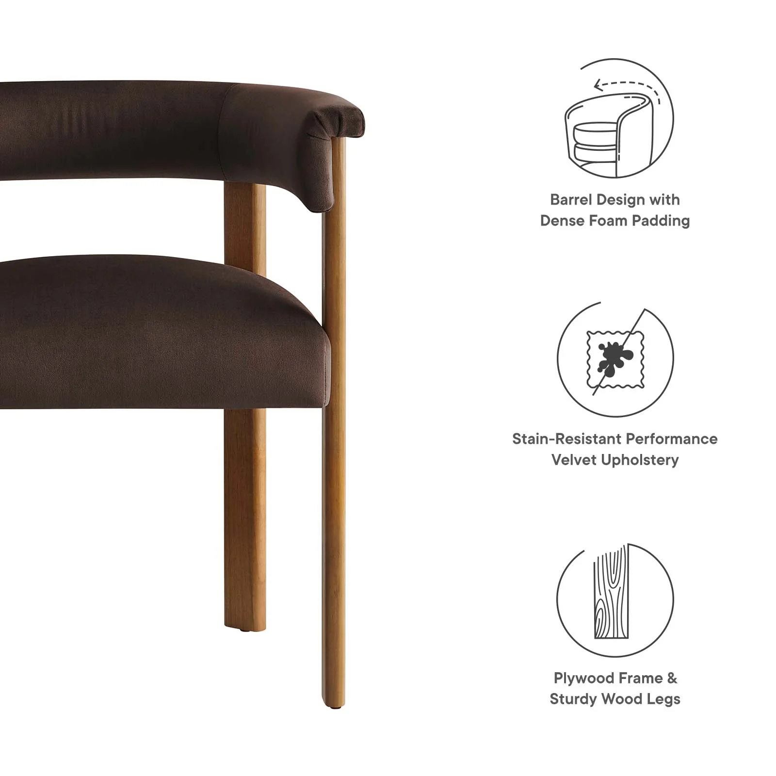 Imogen Performance Velvet Barrel Dining Chairs - Set of 2 By Modway - EEI-6775 - Image 20