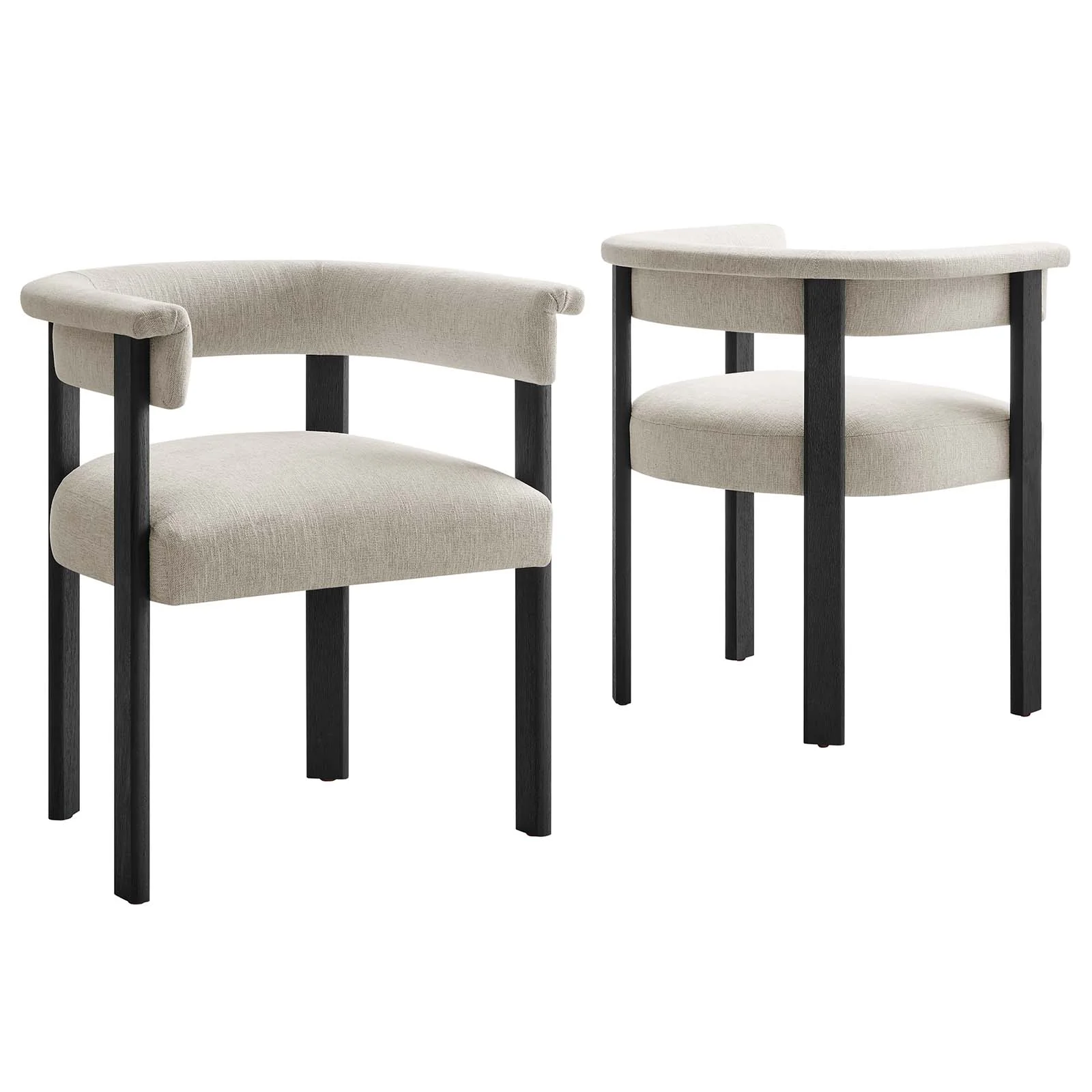 Imogen Woven Heathered Fabric Upholstered Barrel Dining Chairs - Set of 2 By Modway - EEI-6776 - Image 11