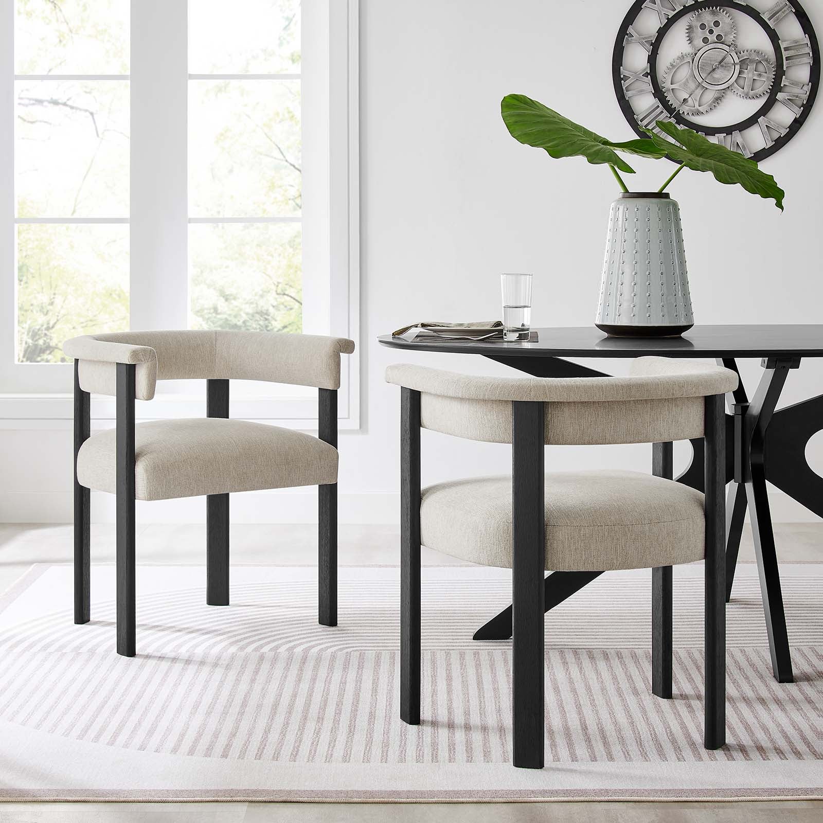 Imogen Woven Heathered Fabric Upholstered Barrel Dining Chairs - Set of 2 By Modway - EEI-6776 - Image 13