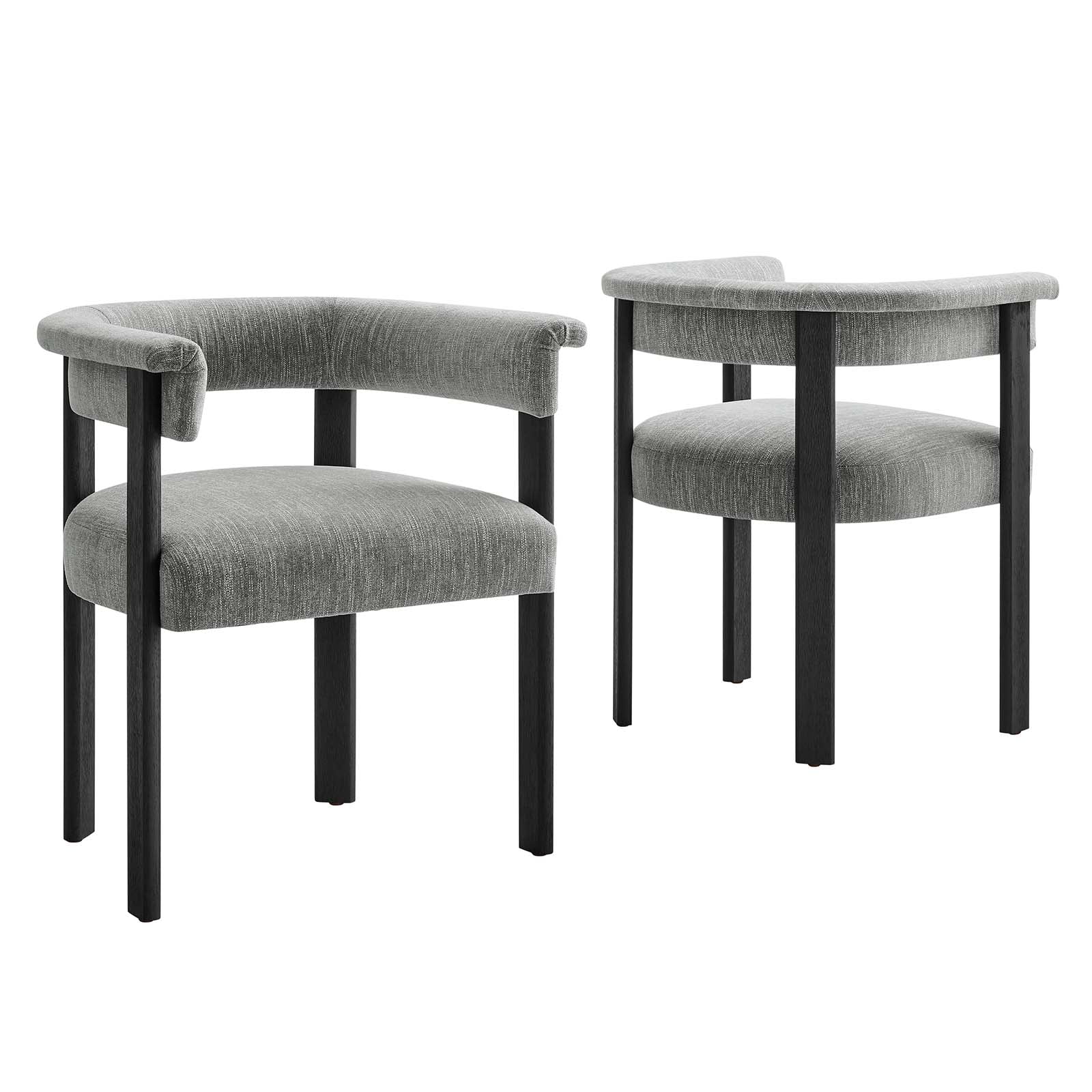 Imogen Woven Heathered Fabric Upholstered Barrel Dining Chairs - Set of 2 By Modway - EEI-6776 - Image 2