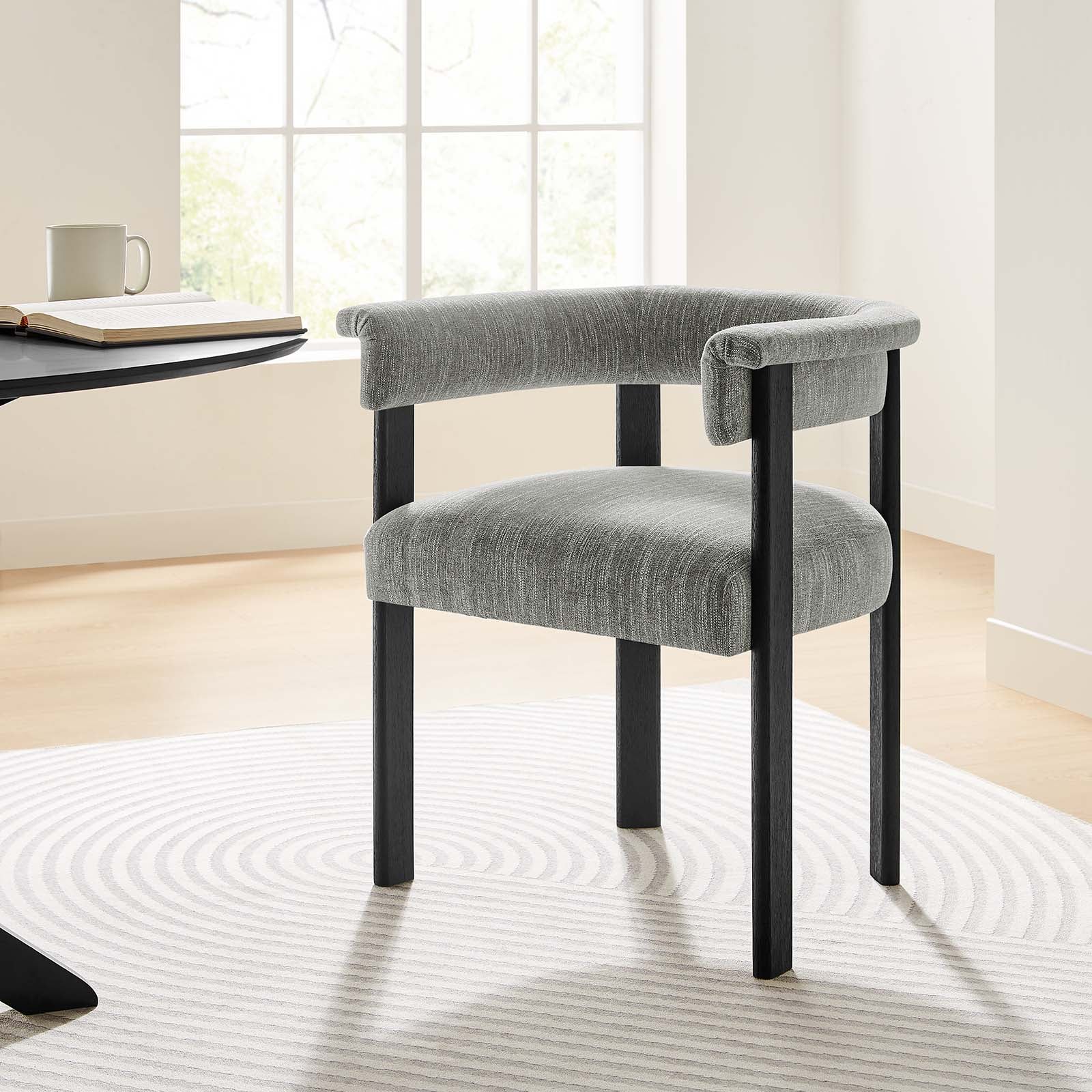 Imogen Woven Heathered Fabric Upholstered Barrel Dining Chairs - Set of 2 By Modway - EEI-6776 - Image 3