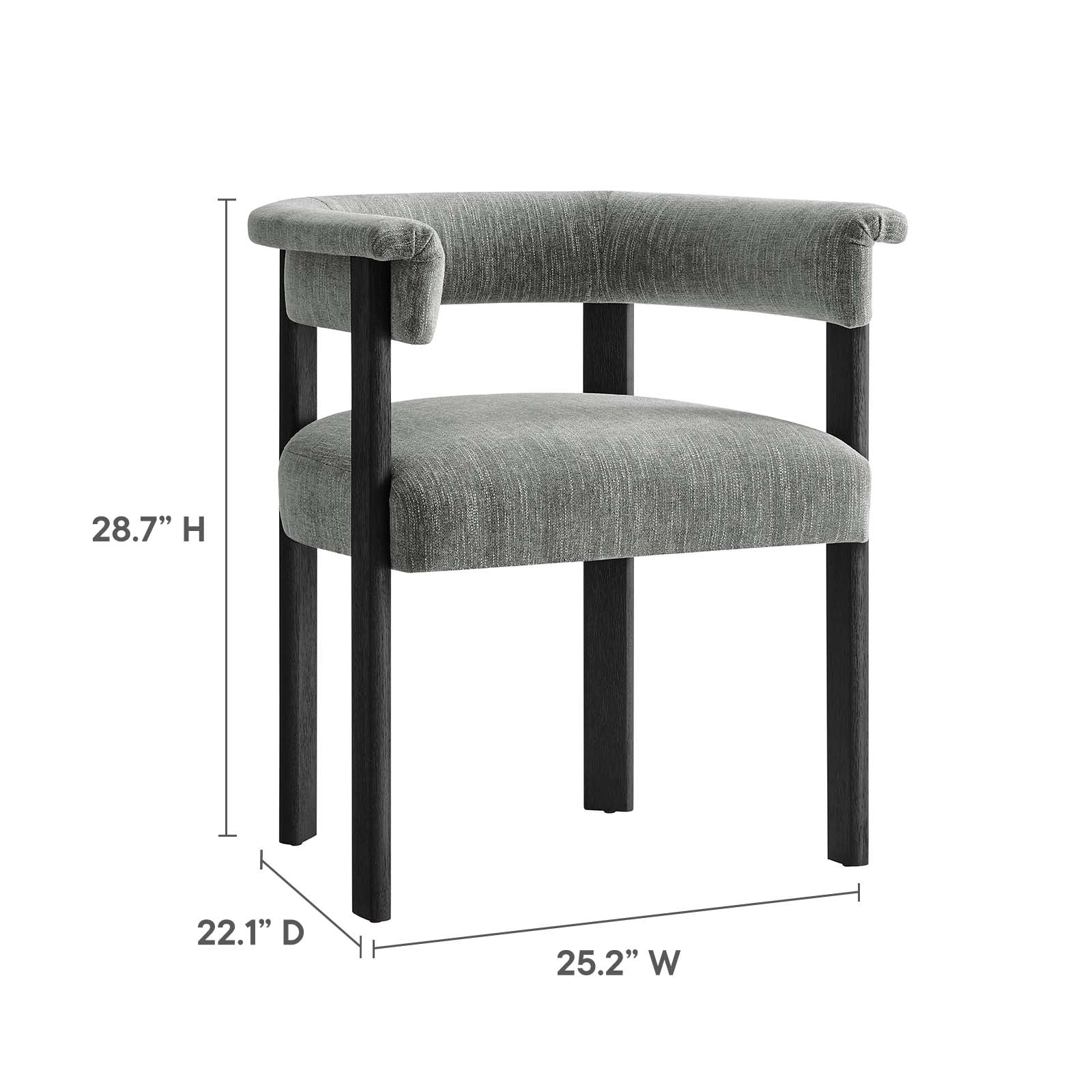 Imogen Woven Heathered Fabric Upholstered Barrel Dining Chairs - Set of 2 By Modway - EEI-6776 - Image 9