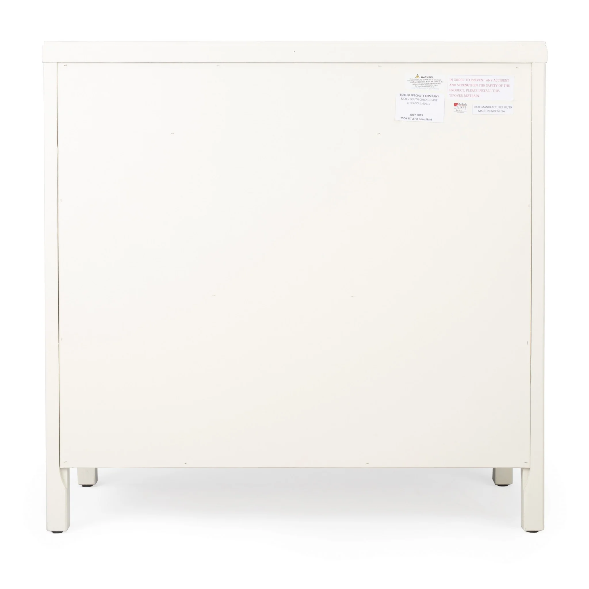 Imperial White Console Cabinet By Homeroots - Image 6