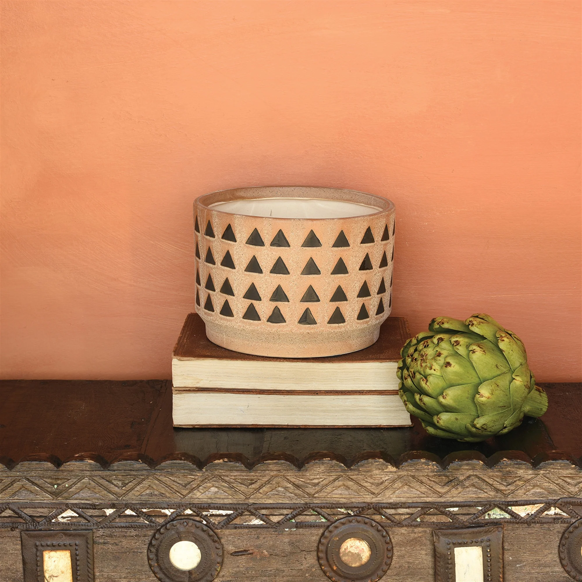 Inca Cachepot, Ceramic - Large - Terra Cotta Set Of 2 By HomArt - Image 4