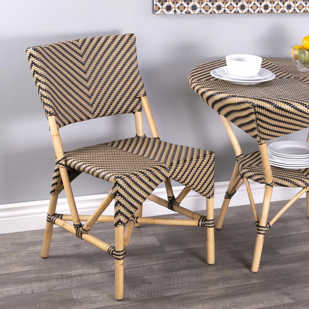 Indoor Outdoor Zig Zag Rattan Dining Chair By Homeroots - Image 6