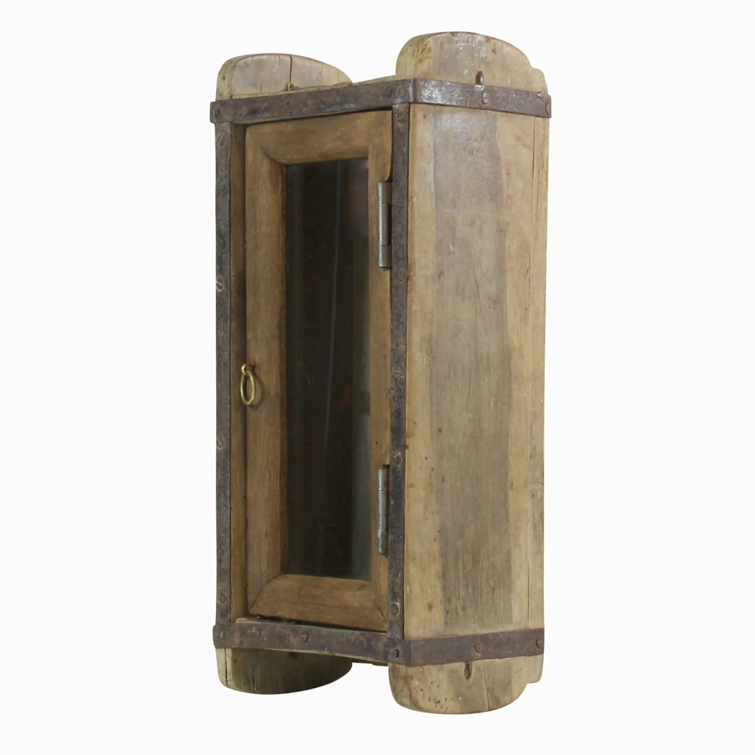 Indus Brick Mold - Cabinet with Glass Door Set Of 2 By HomArt - Image 3