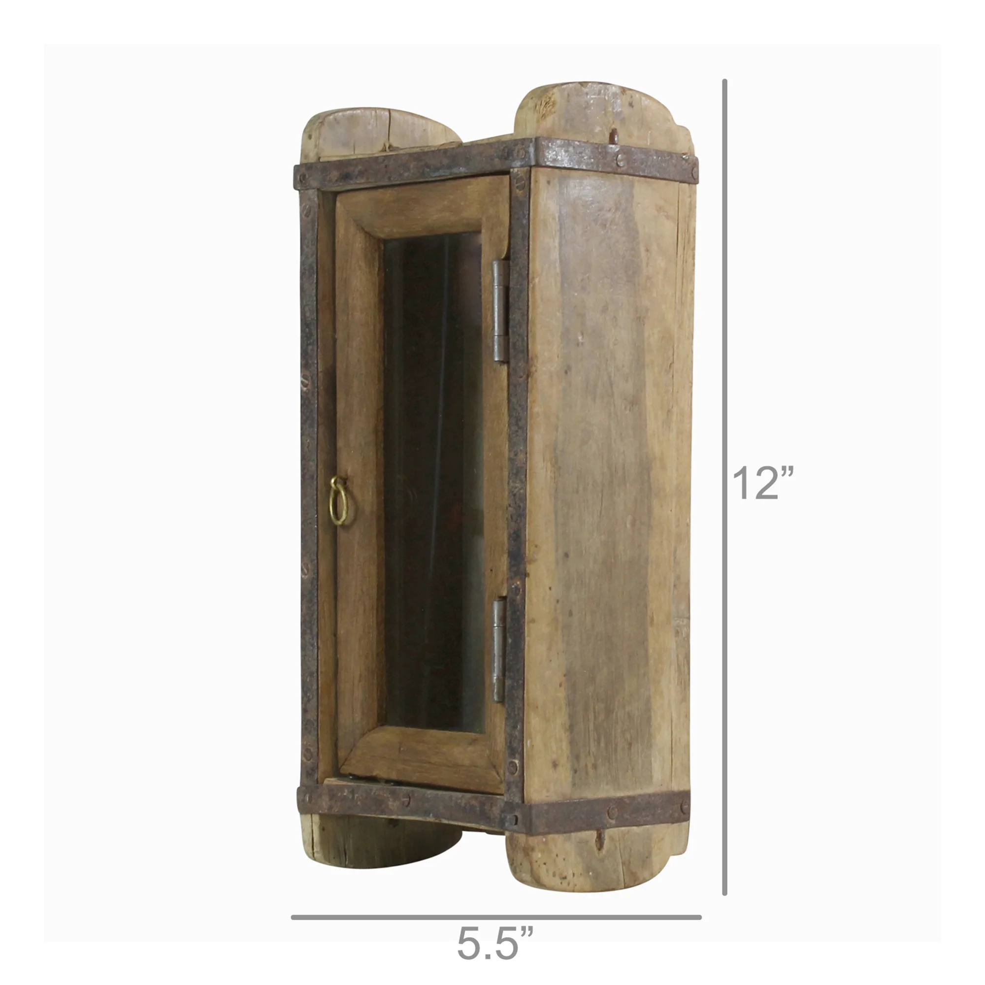 Indus Brick Mold - Cabinet with Glass Door Set Of 2 By HomArt - Image 4