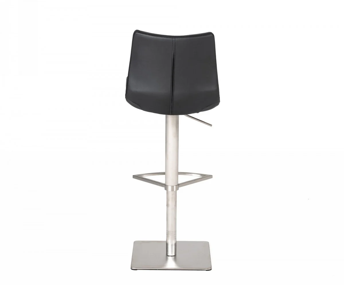 Industrial 43" Black Faux Leather Adjustable Bar Stool By Homeroots - Image 2