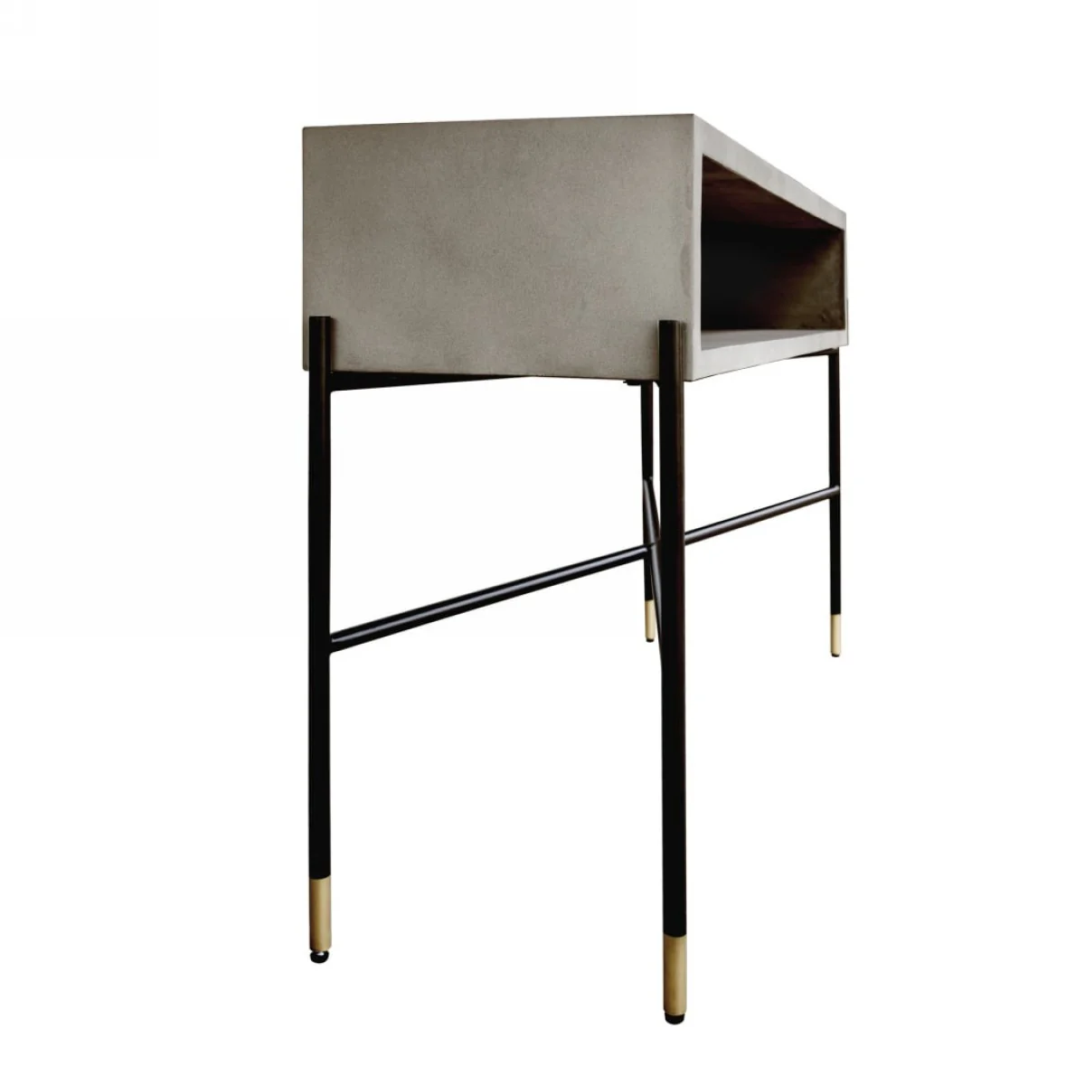 Industrial 45" Concrete And Metal Console Console Table By Homeroots - Image 4