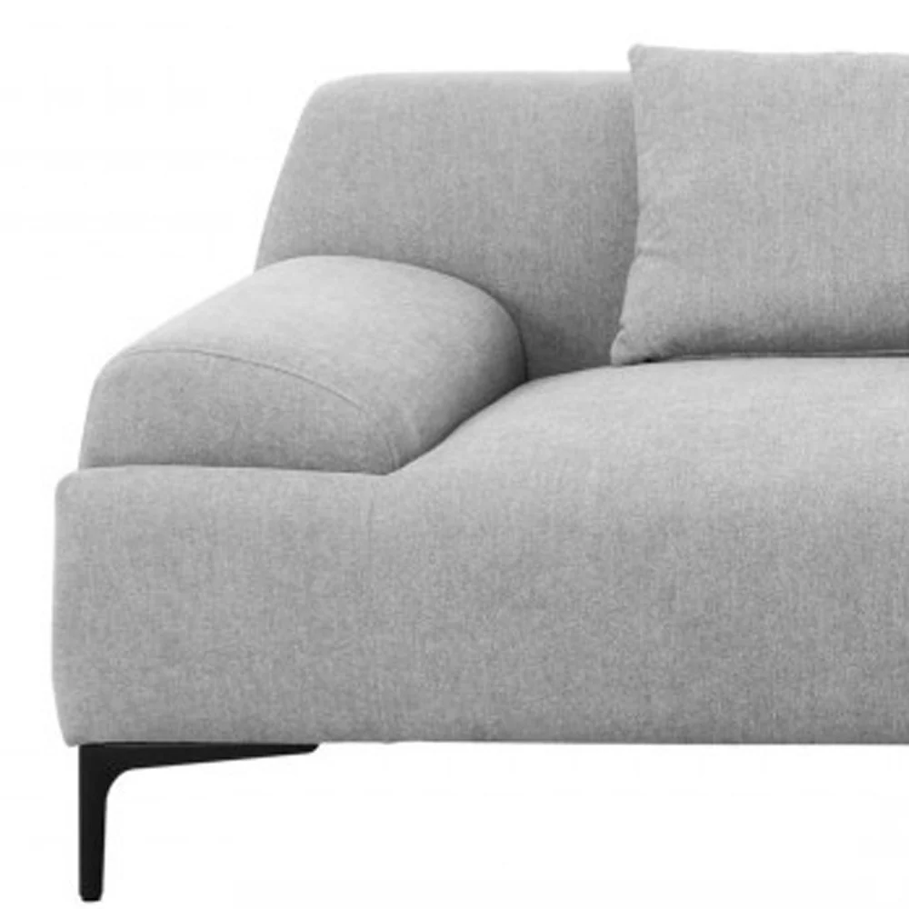 Industrial 86" Grey Sofa With Two Throw Pillows By Homeroots - Image 5
