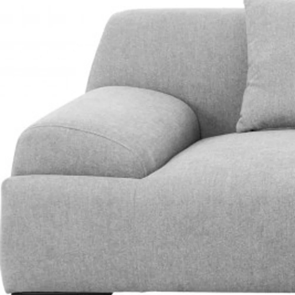Industrial 86" Grey Sofa With Two Throw Pillows By Homeroots - Image 6
