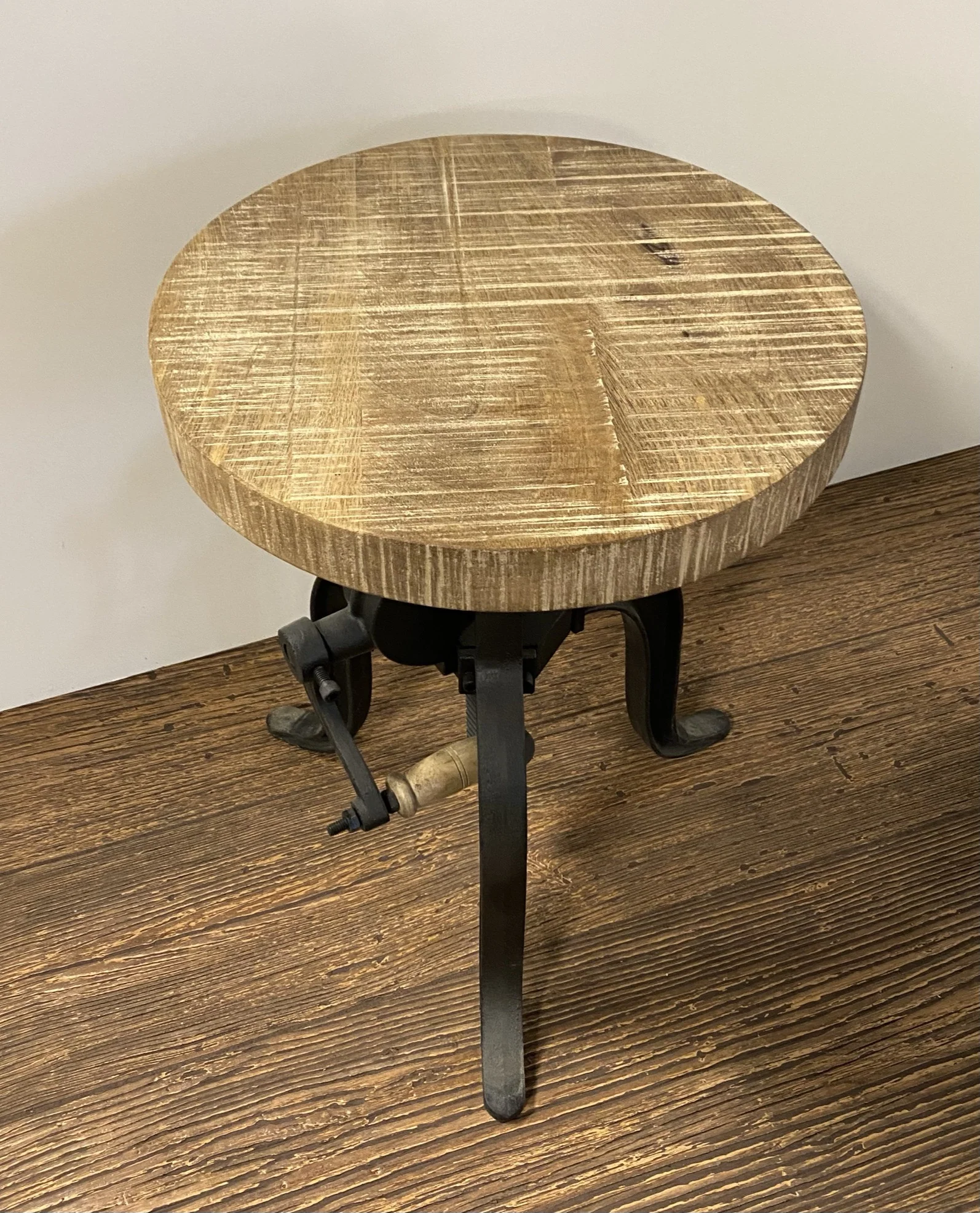 Industrial Adjustable Rustic Crank Stool By Homeroots - Image 2