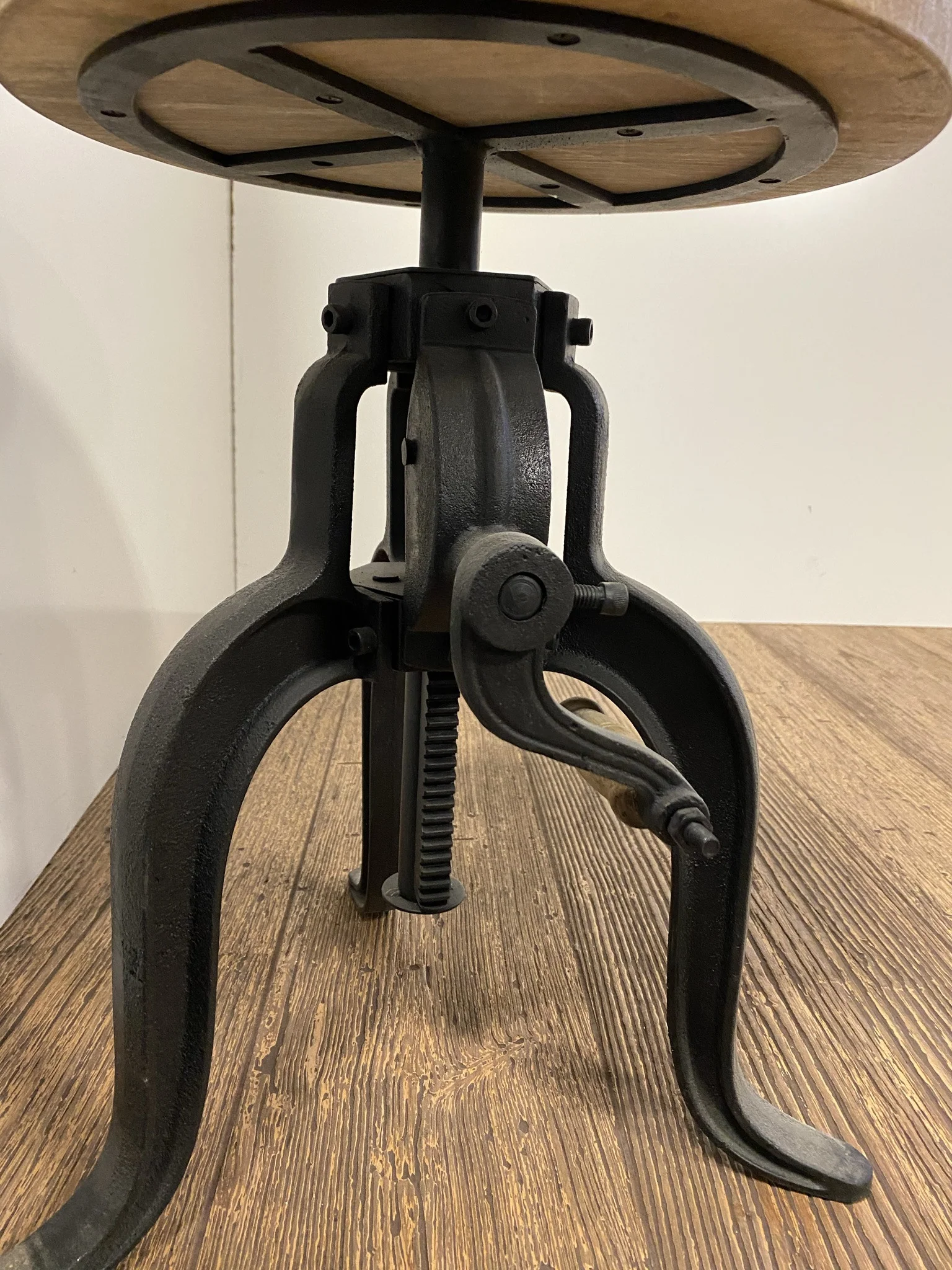 Industrial Adjustable Rustic Crank Stool By Homeroots - Image 3