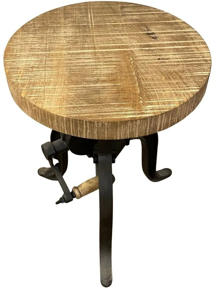 Industrial Adjustable Rustic Crank Stool By Homeroots - Image 6
