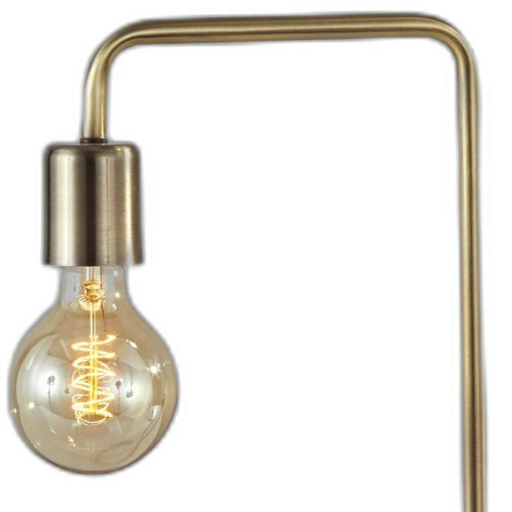 Industrial Antique Brass Finish Metal Desk Lamp With Vintage Edison Bulb By Homeroots - Image 3