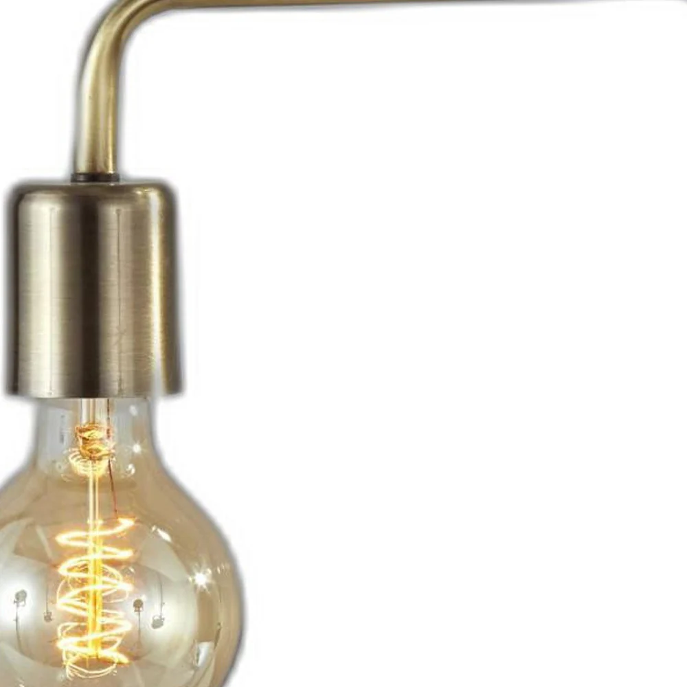 Industrial Antique Brass Finish Metal Desk Lamp With Vintage Edison Bulb By Homeroots - Image 4