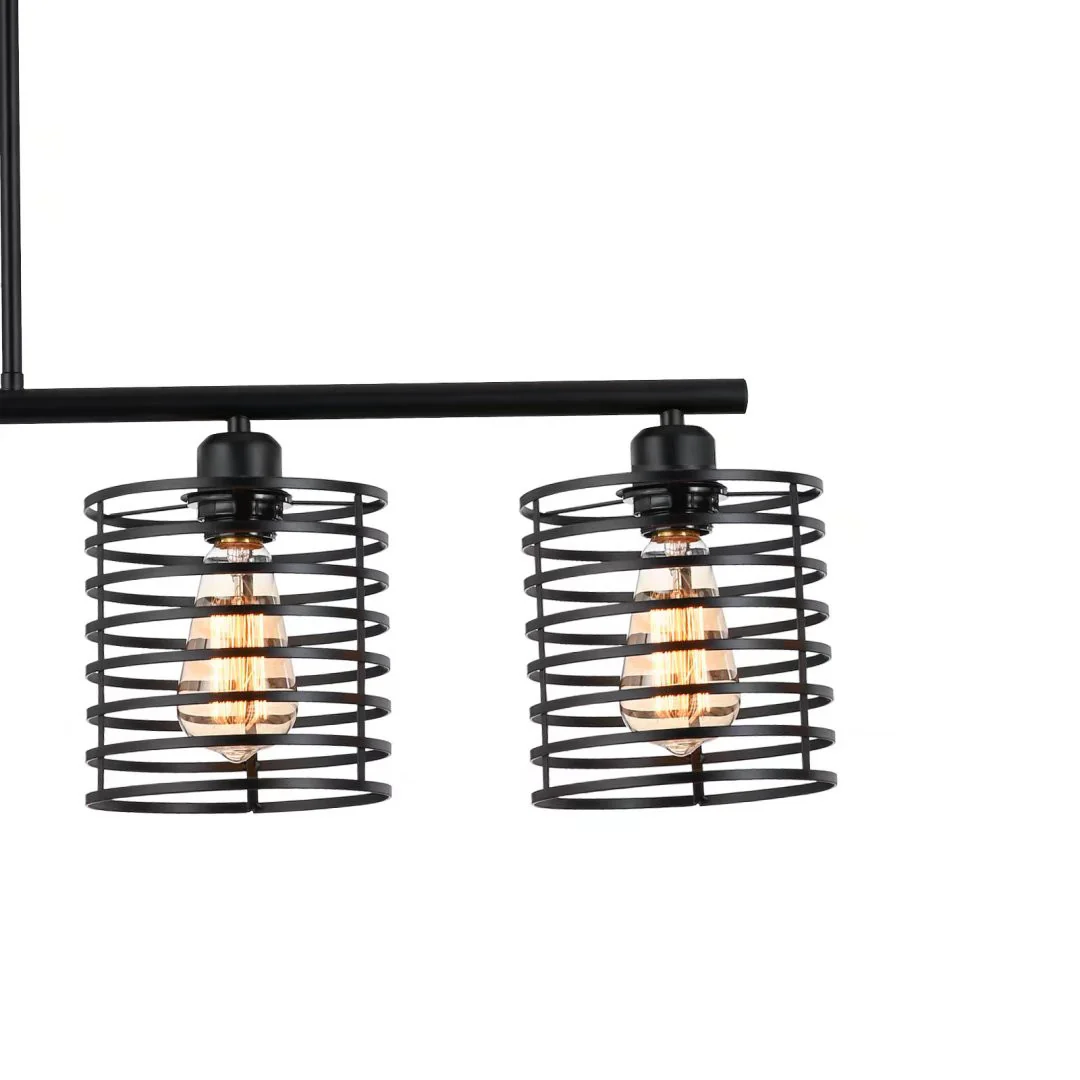 Industrial Black Cage Five Light Metal Pendant Chandelier By Homeroots - Image 9