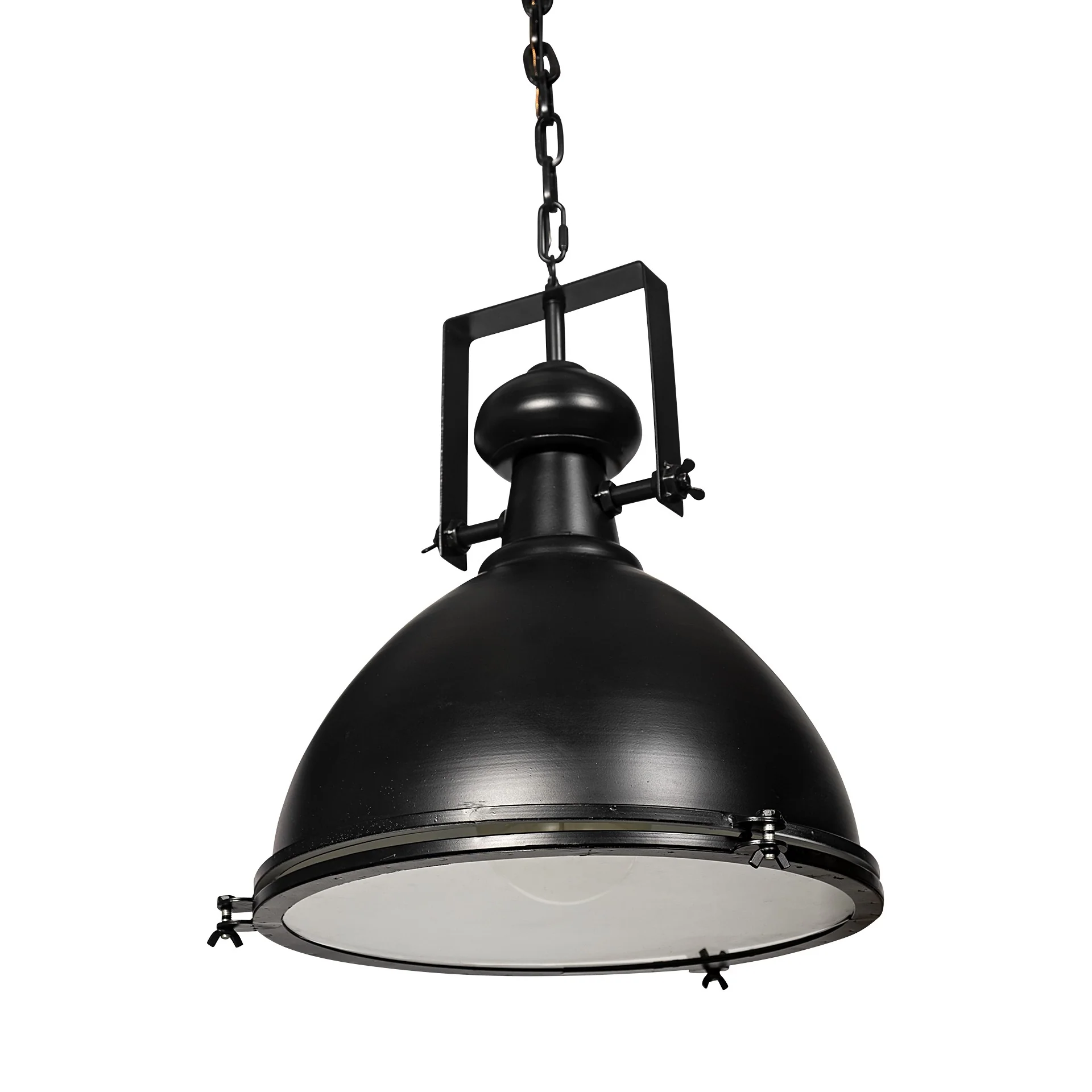 Industrial Black Metal Hanging Pendant Light By Homeroots - Image 2