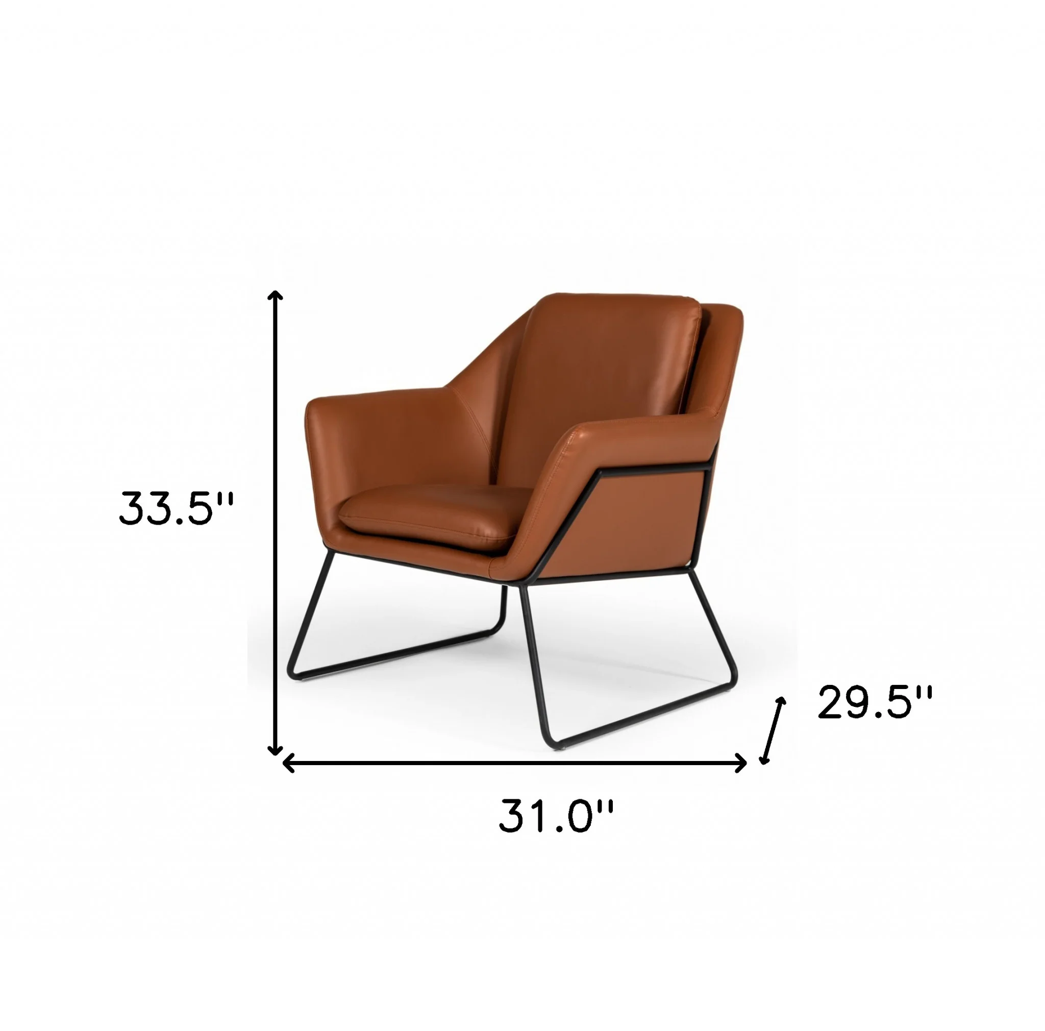 Industrial Brown Eco Leather And Black Metal Chair By Homeroots - Image 8