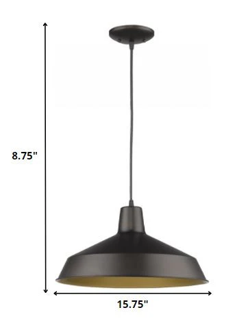 Industrial Brushed Bronze Hanging Light By Homeroots - Image 2