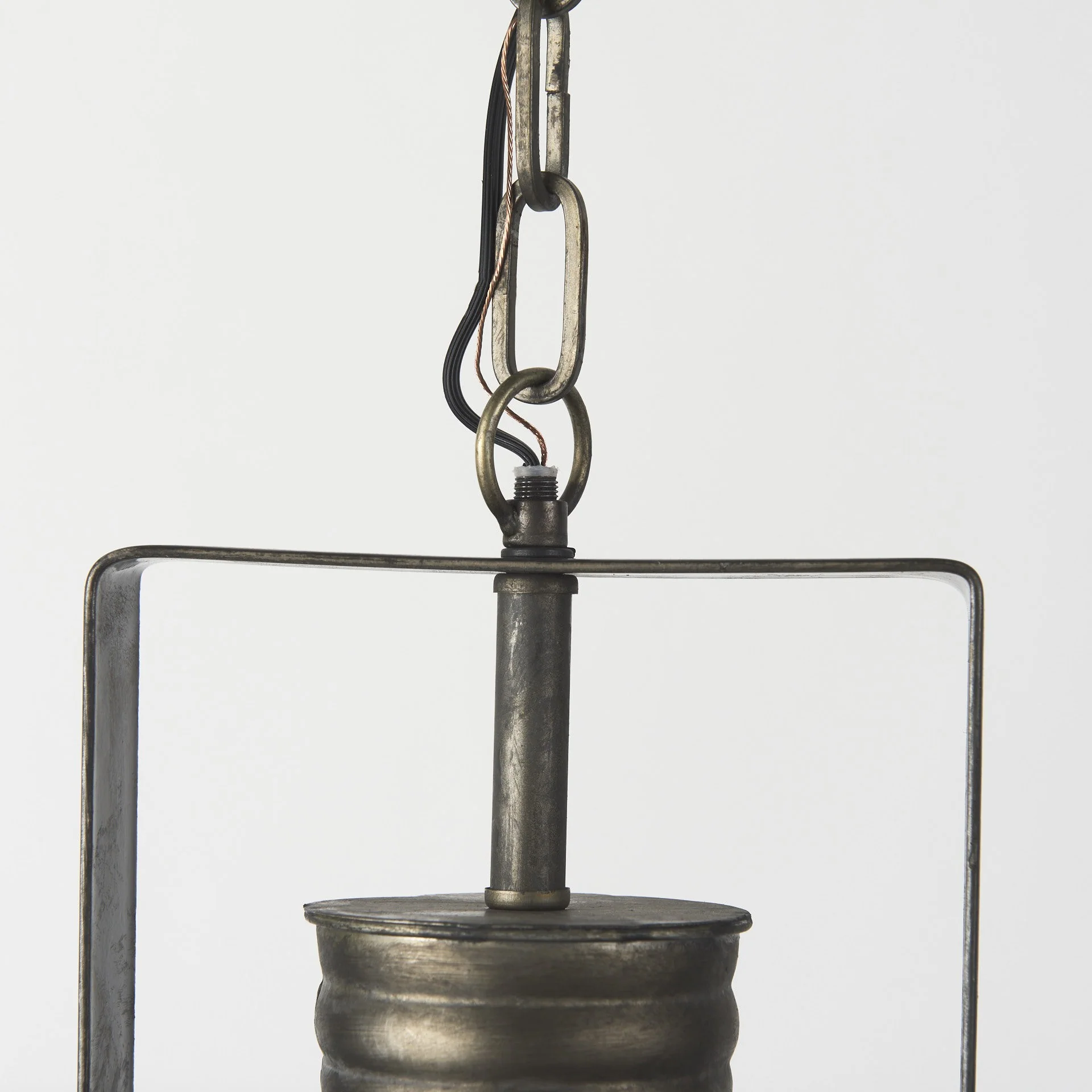 Industrial Caged Black Metal Hanging Light By Homeroots - Image 7