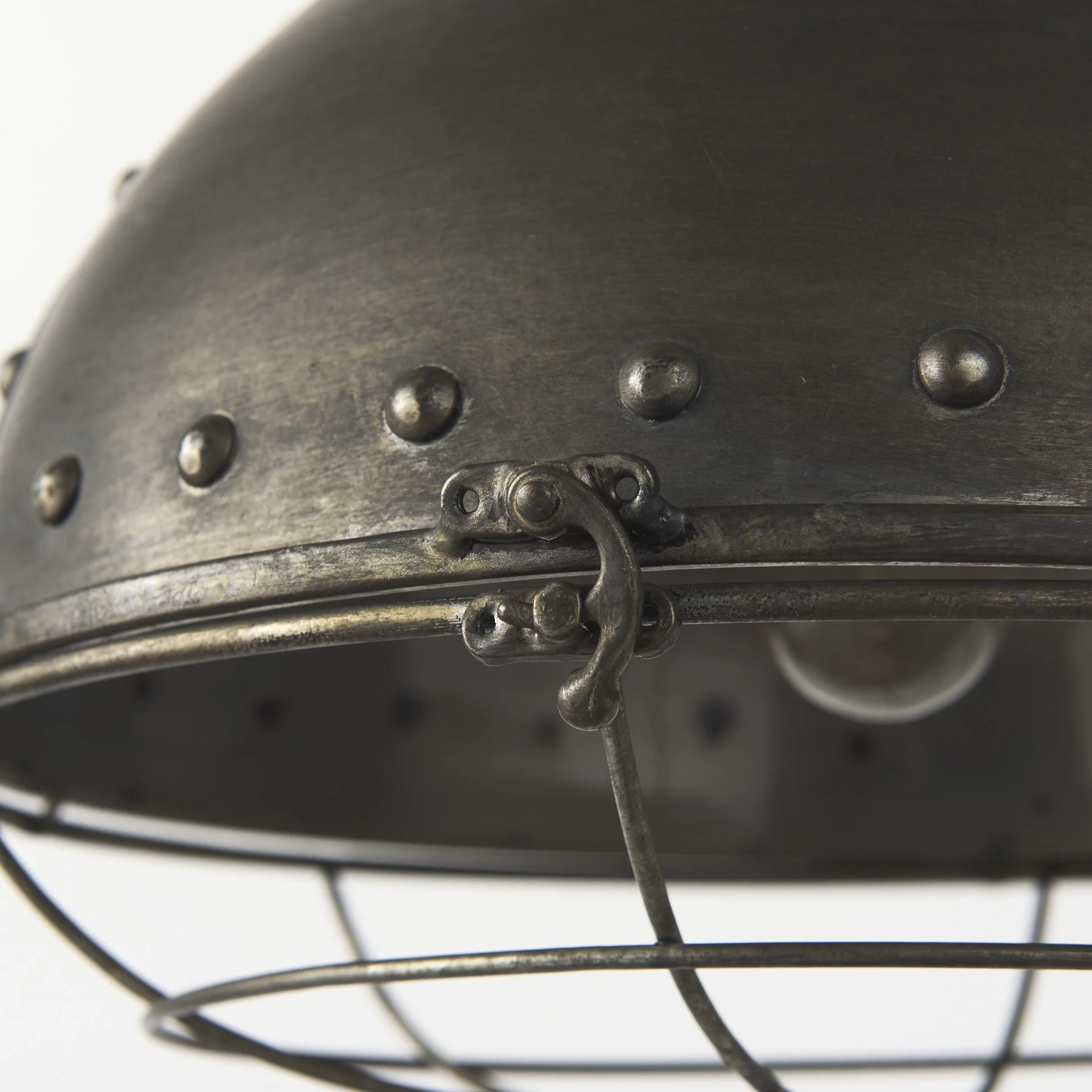 Industrial Caged Black Metal Hanging Light By Homeroots - Image 9