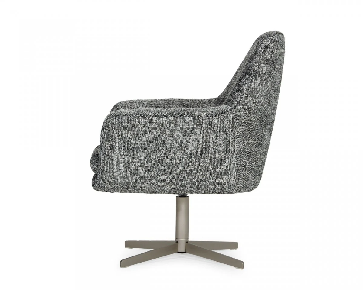 Industrial Dark Grey Chair With Metal Swivel By Homeroots - Image 3