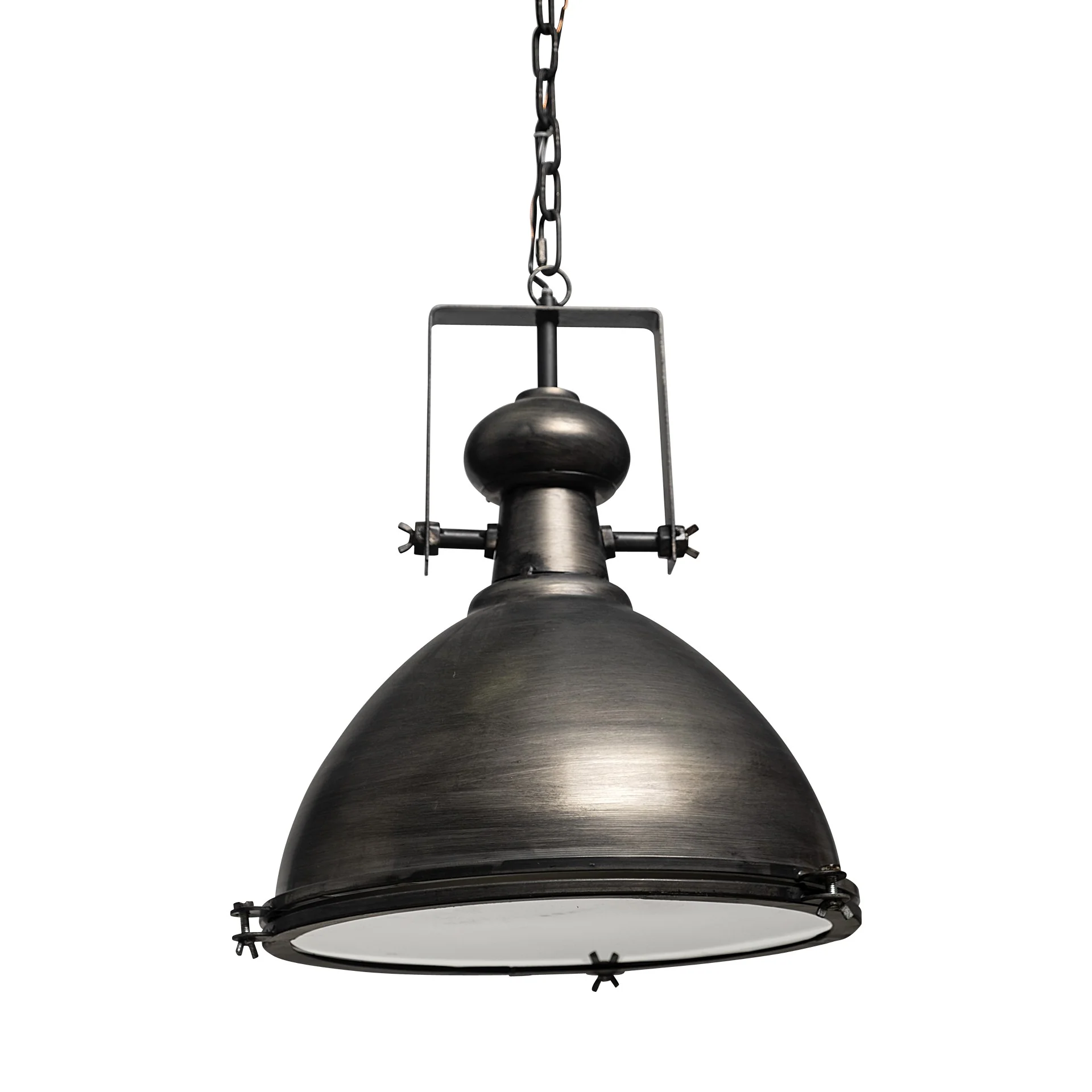 Industrial Gray Metal Hanging Pendant Light By Homeroots - Image 2