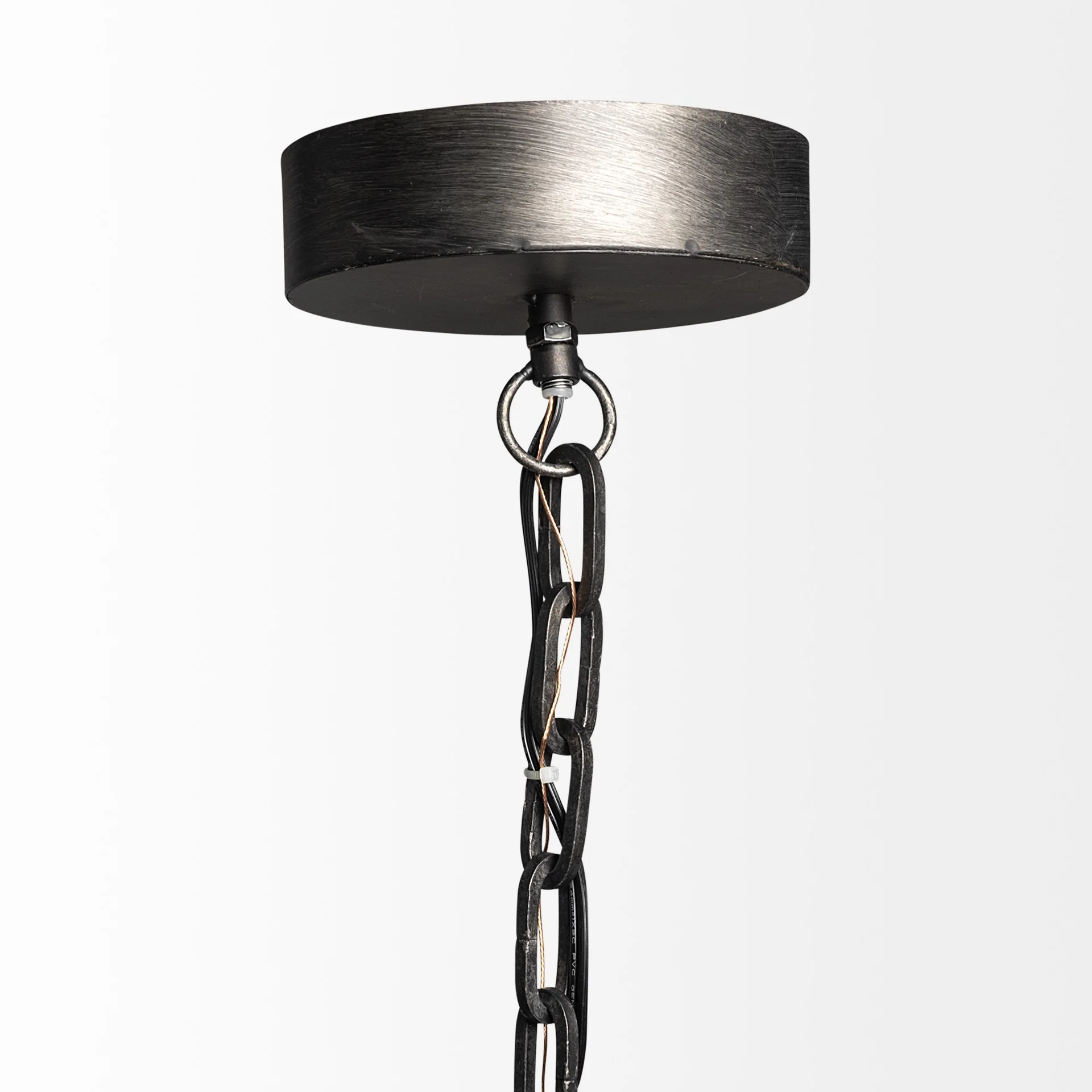 Industrial Gray Metal Hanging Pendant Light By Homeroots - Image 3