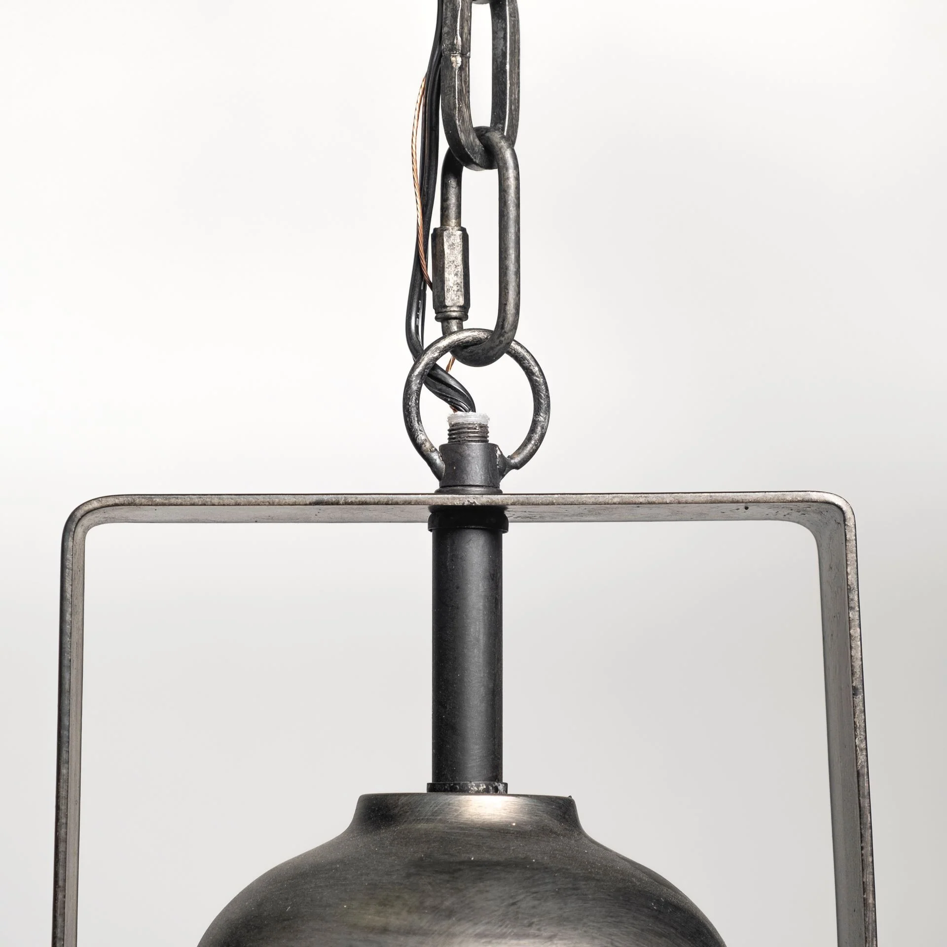 Industrial Gray Metal Hanging Pendant Light By Homeroots - Image 6